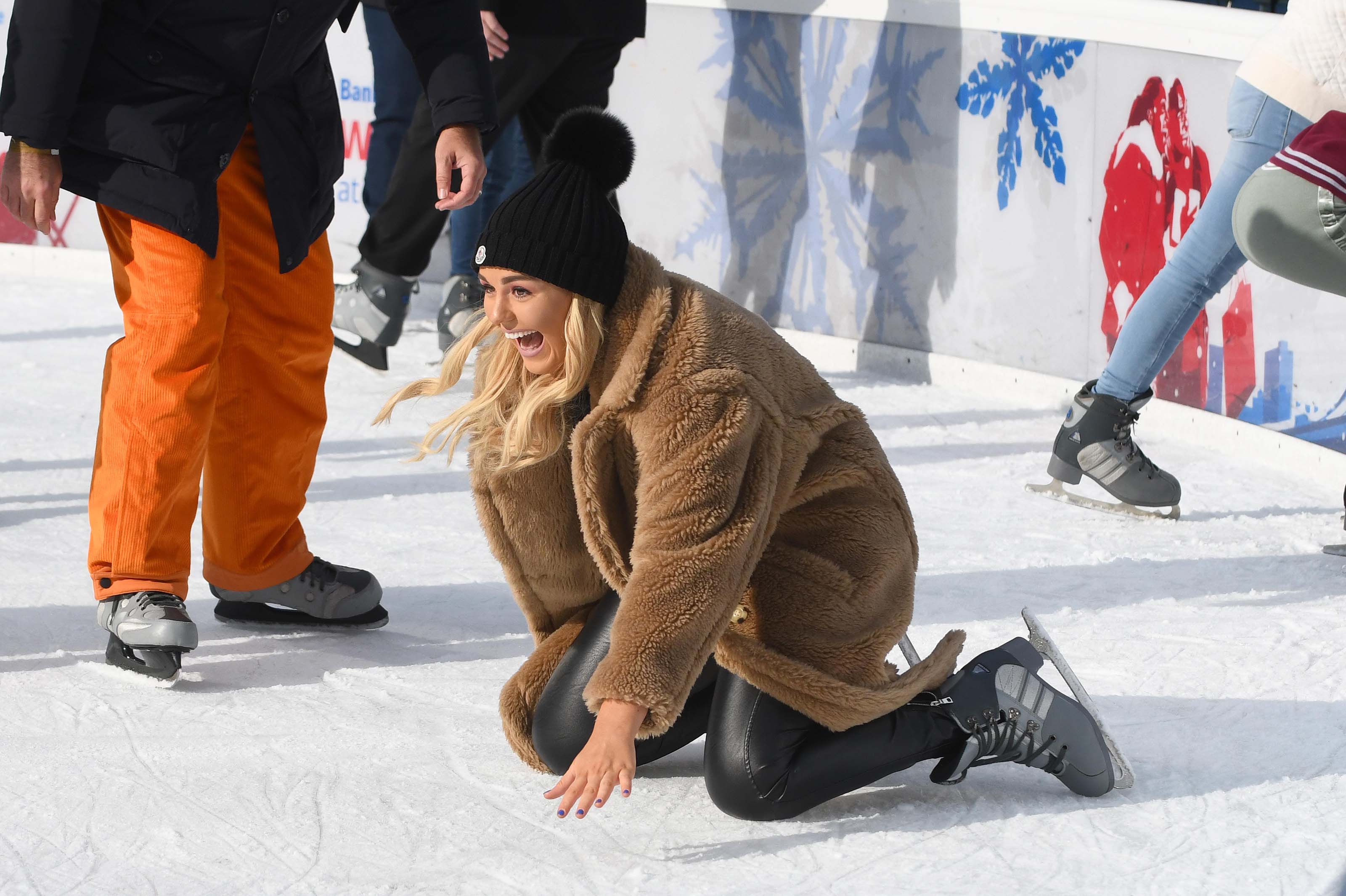 Tallia Storm ice skating in Bryant Park