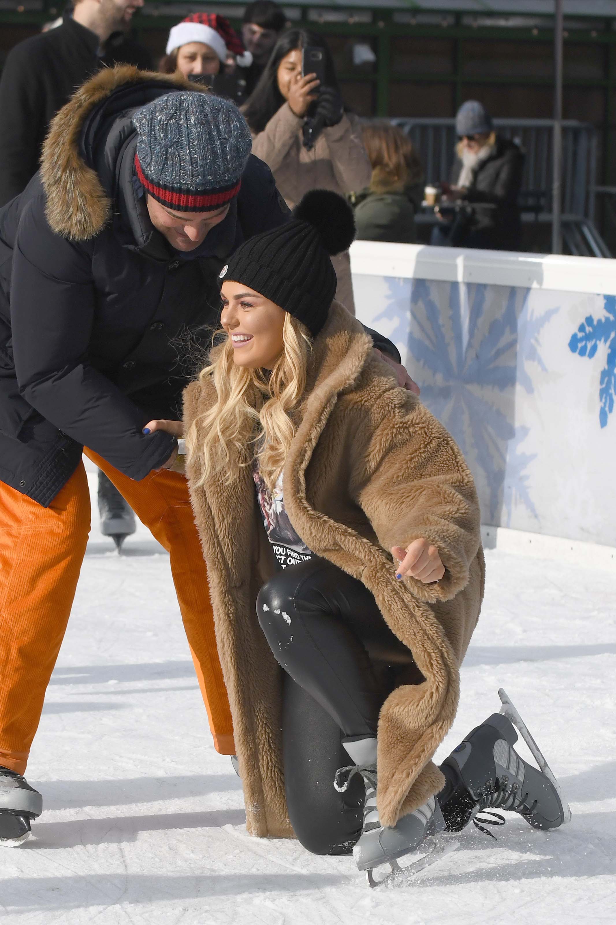 Tallia Storm ice skating in Bryant Park