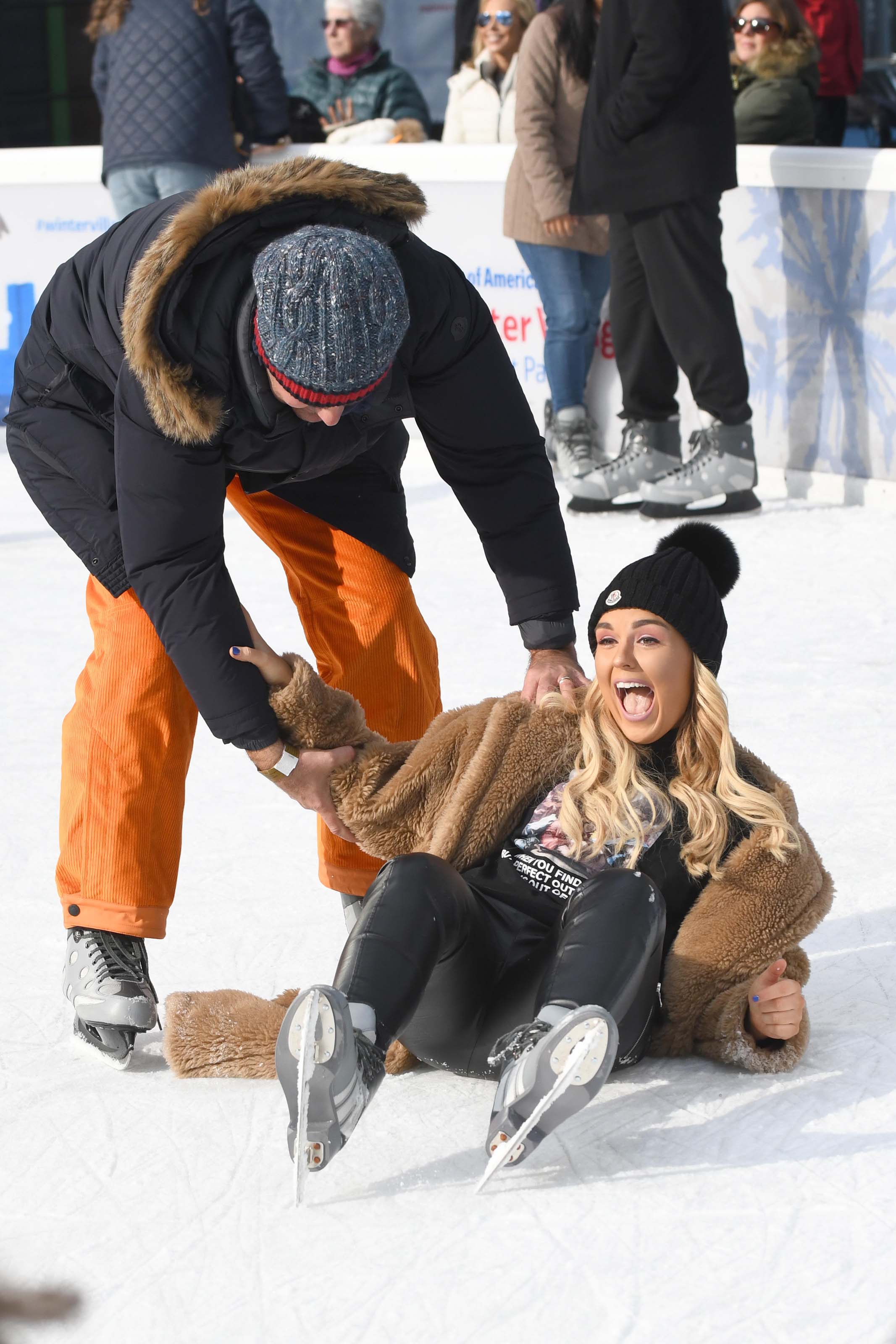 Tallia Storm ice skating in Bryant Park