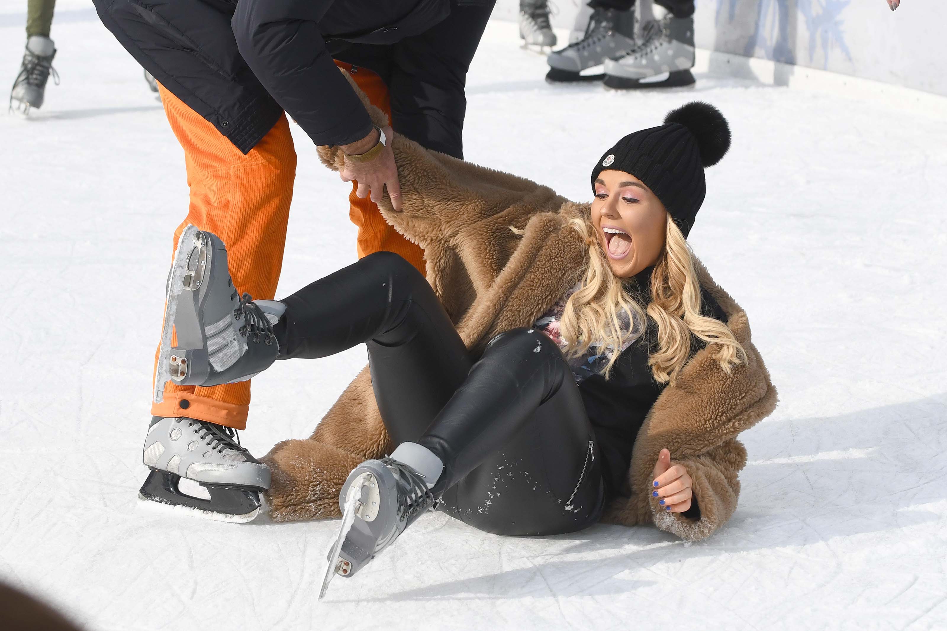 Tallia Storm ice skating in Bryant Park