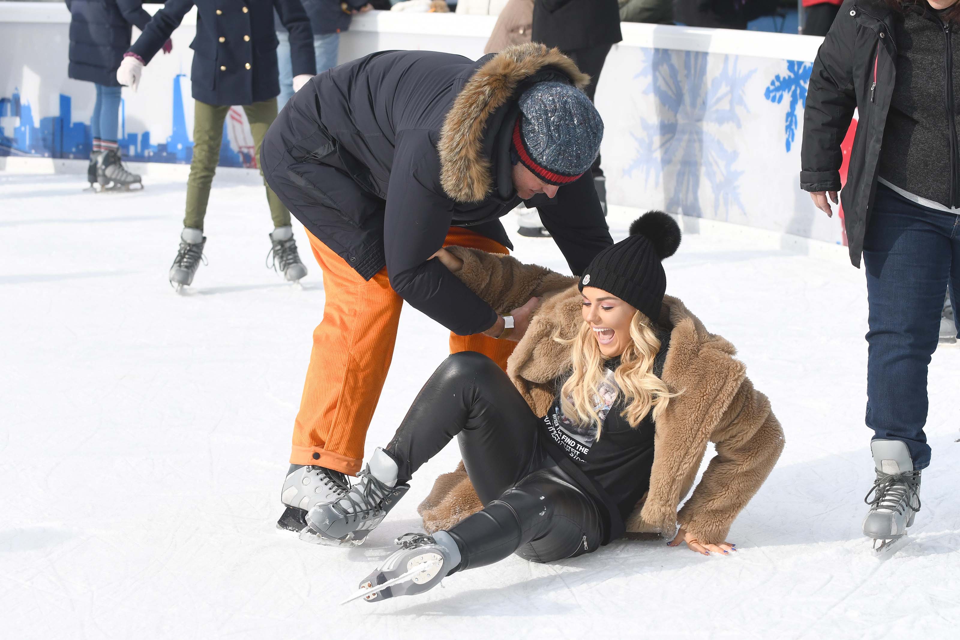 Tallia Storm ice skating in Bryant Park