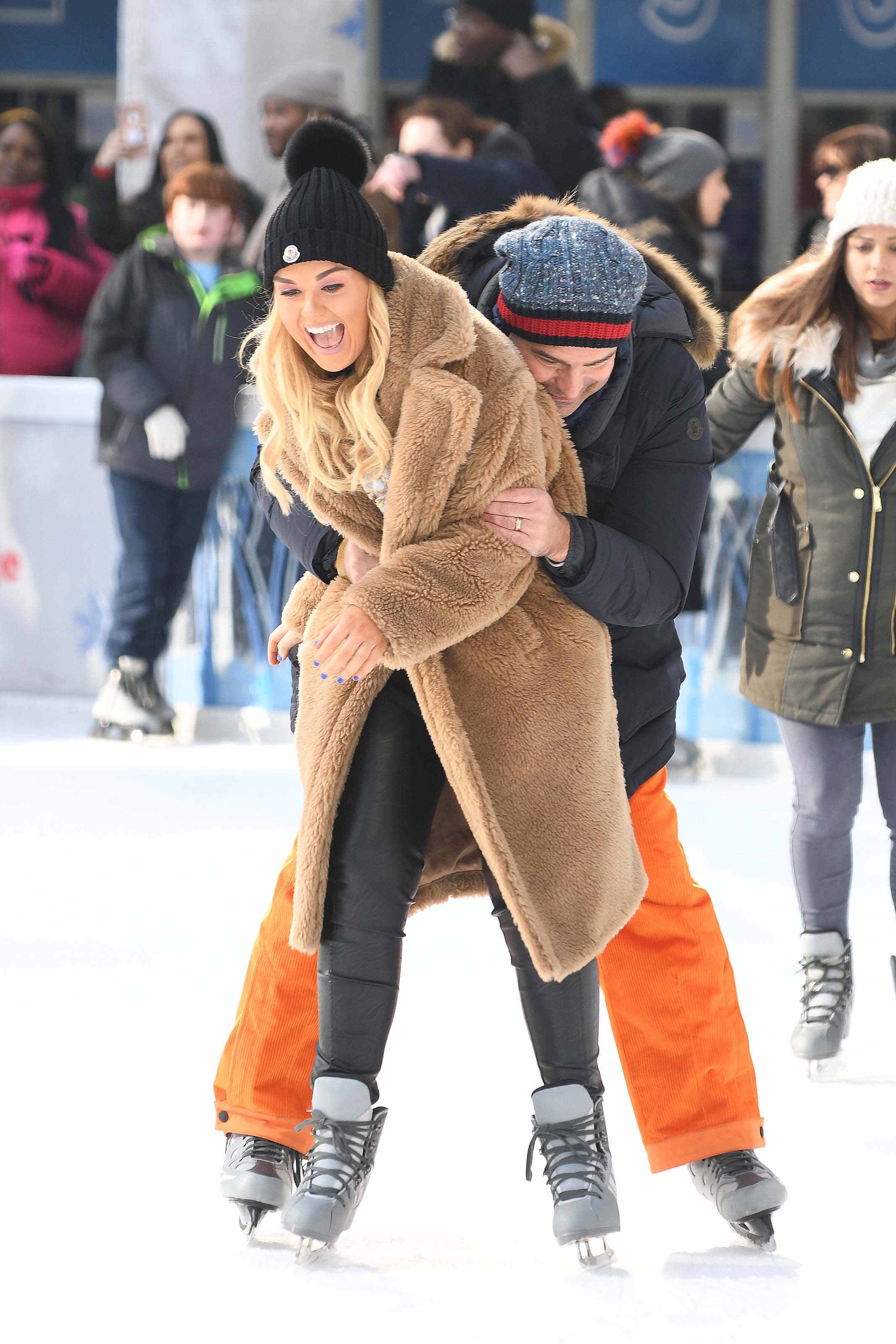 Tallia Storm ice skating in Bryant Park