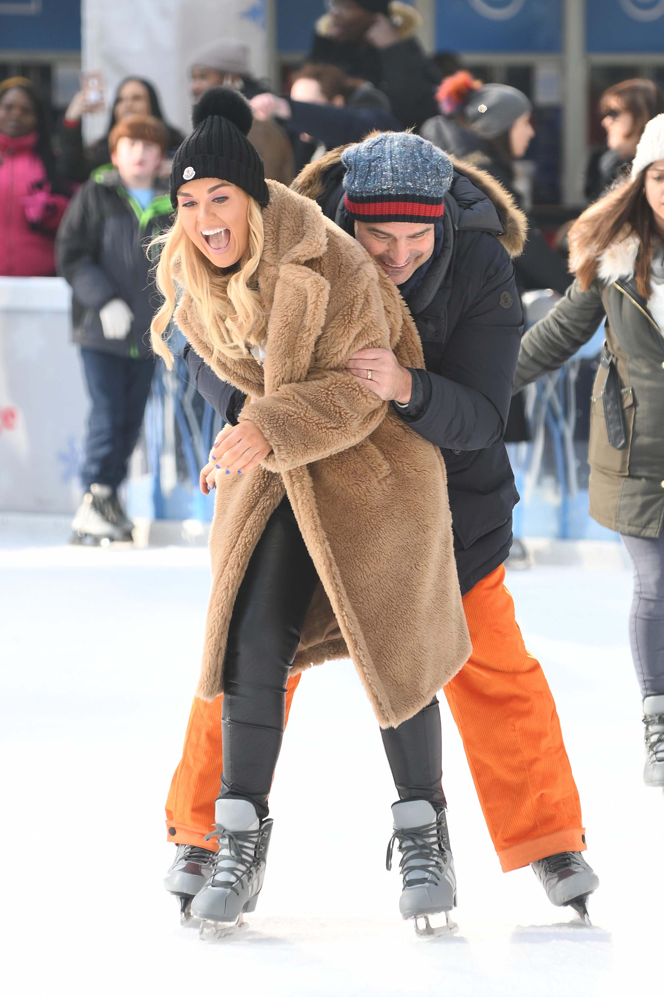 Tallia Storm ice skating in Bryant Park