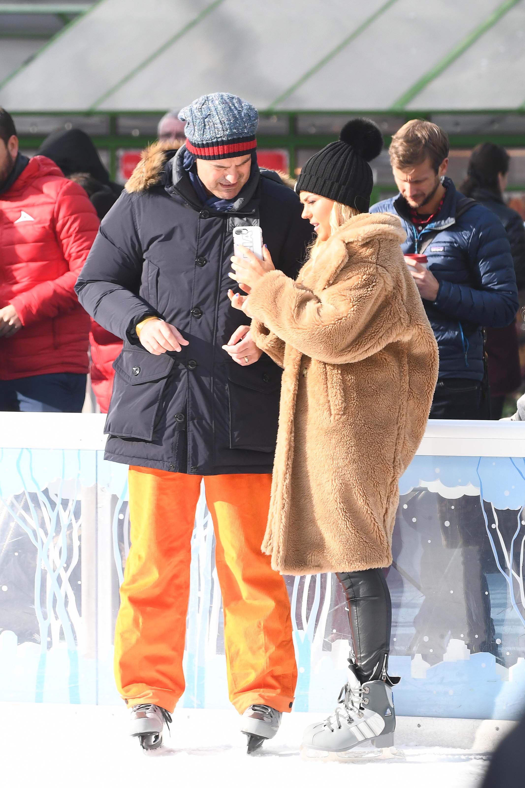 Tallia Storm ice skating in Bryant Park