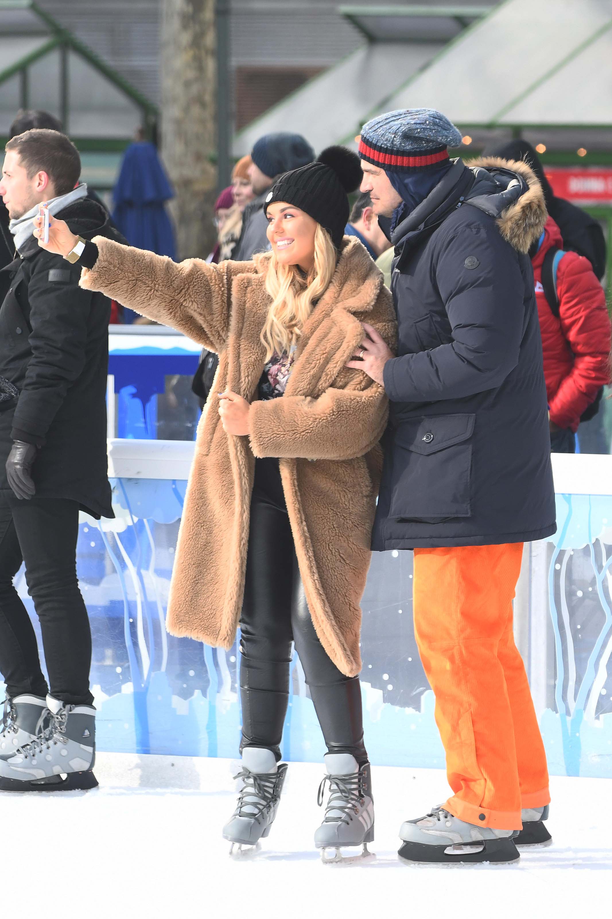 Tallia Storm ice skating in Bryant Park