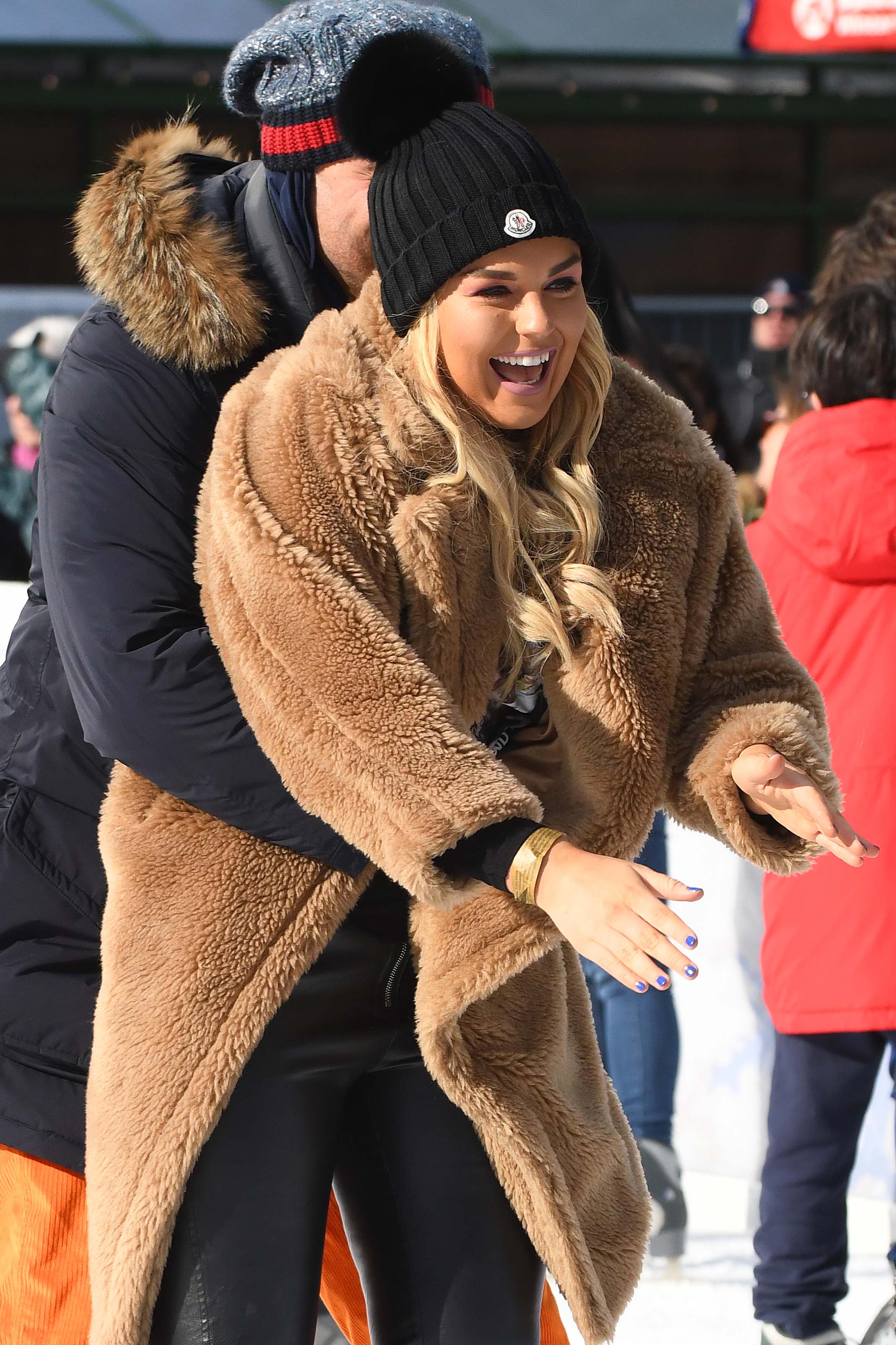 Tallia Storm ice skating in Bryant Park