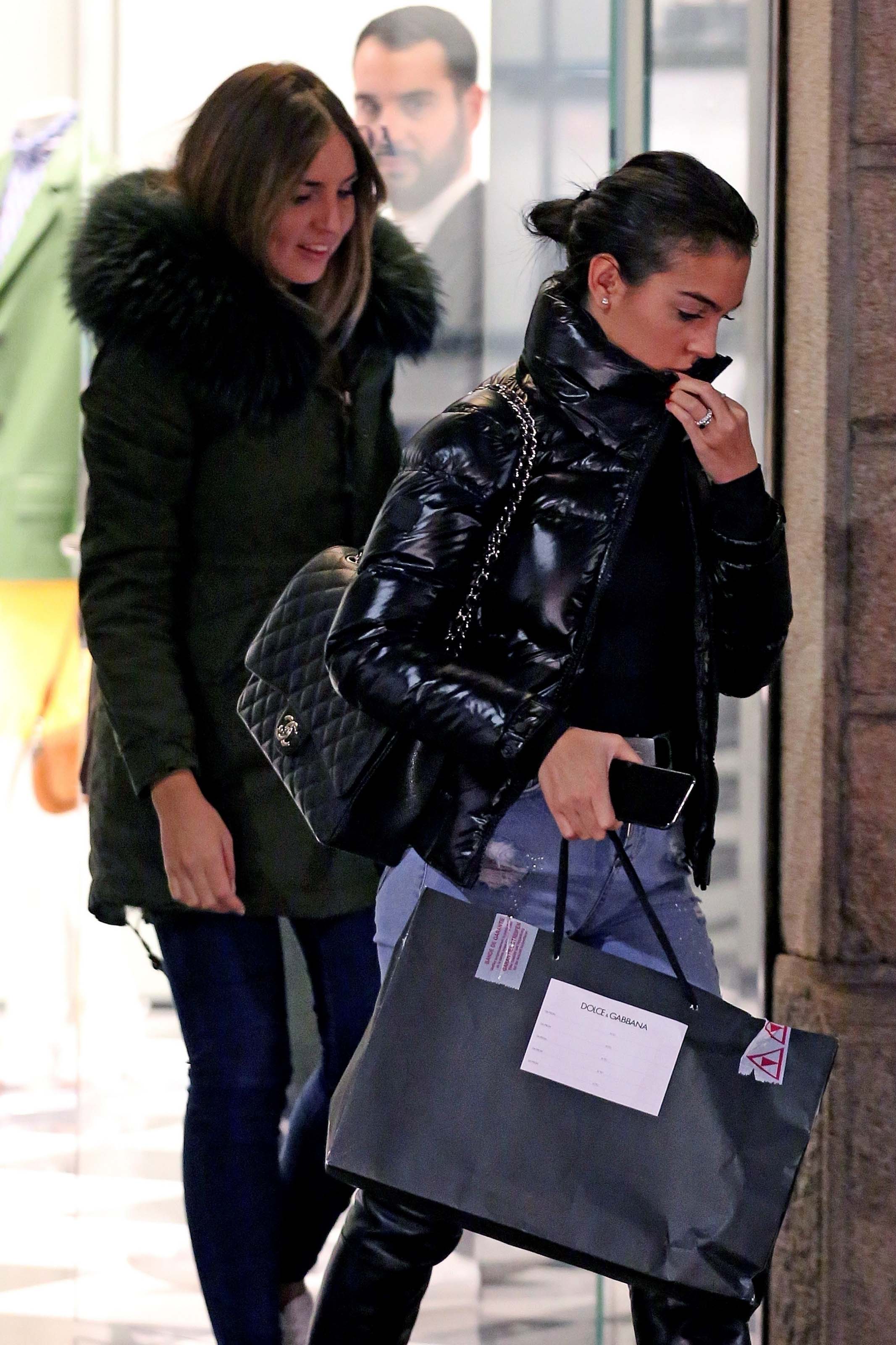 Georgina Rodriguez goes shopping at luxury retailers