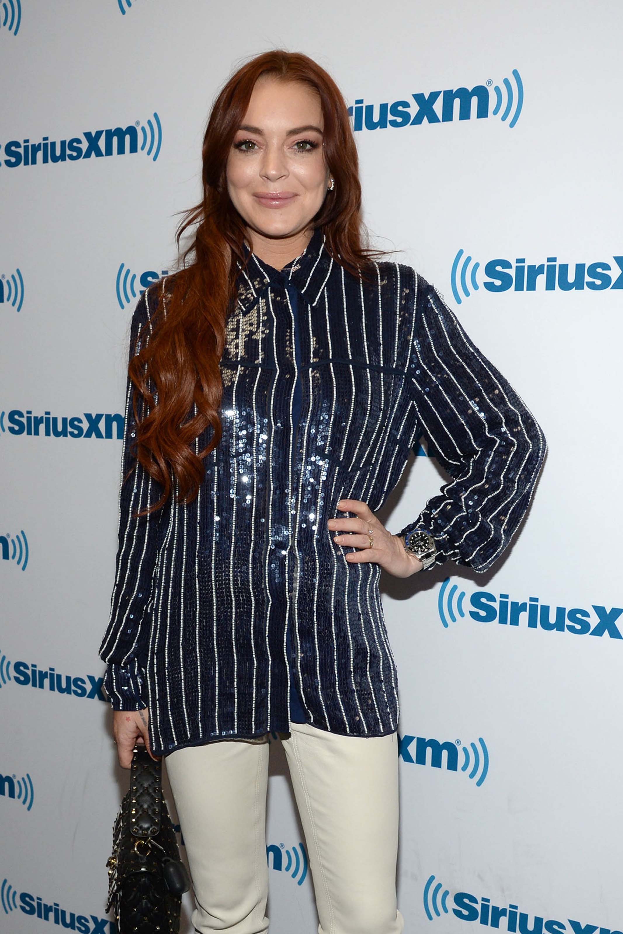 Lindsay Lohan at SiriusXM studios