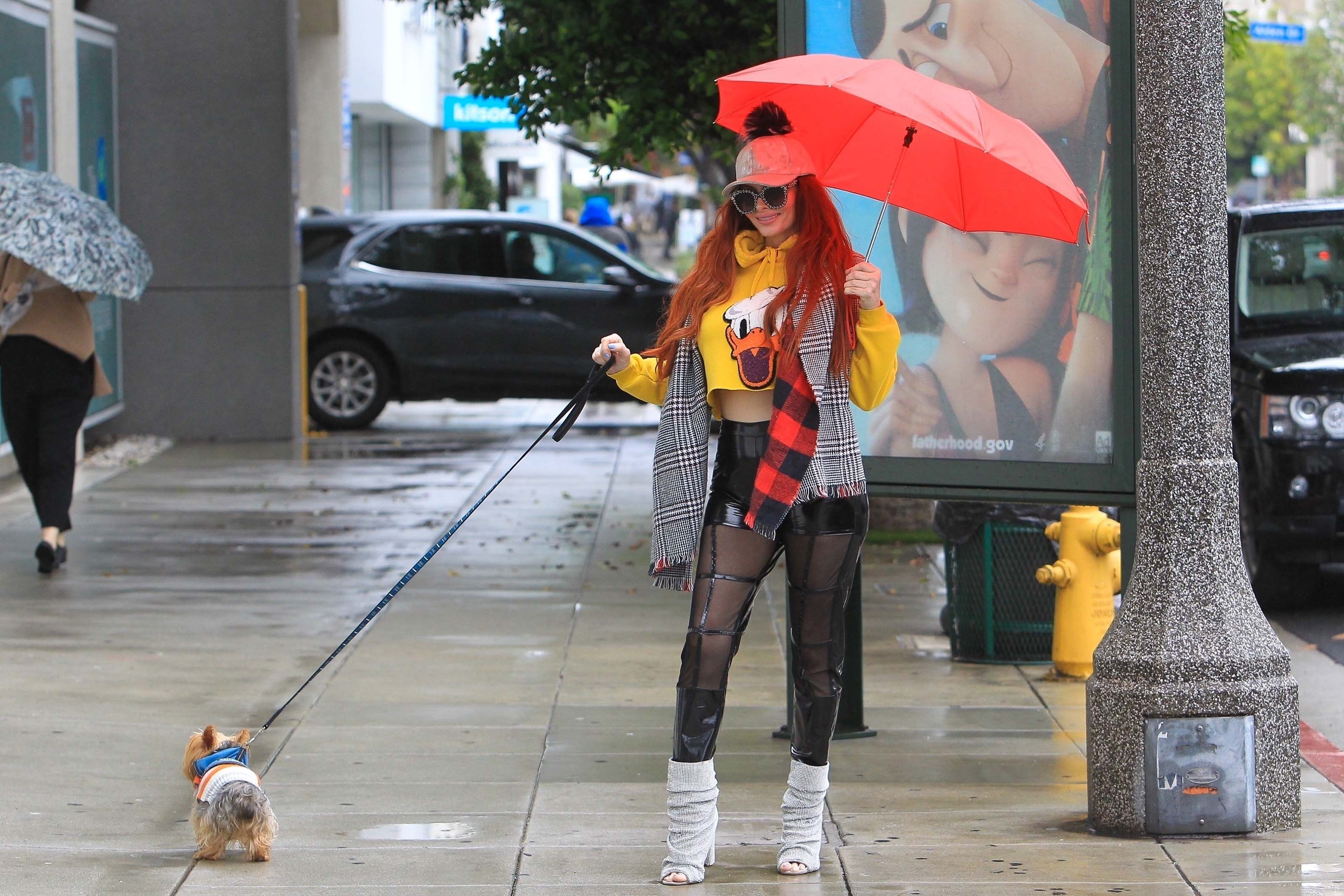 Phoebe Price takes her dog shopping