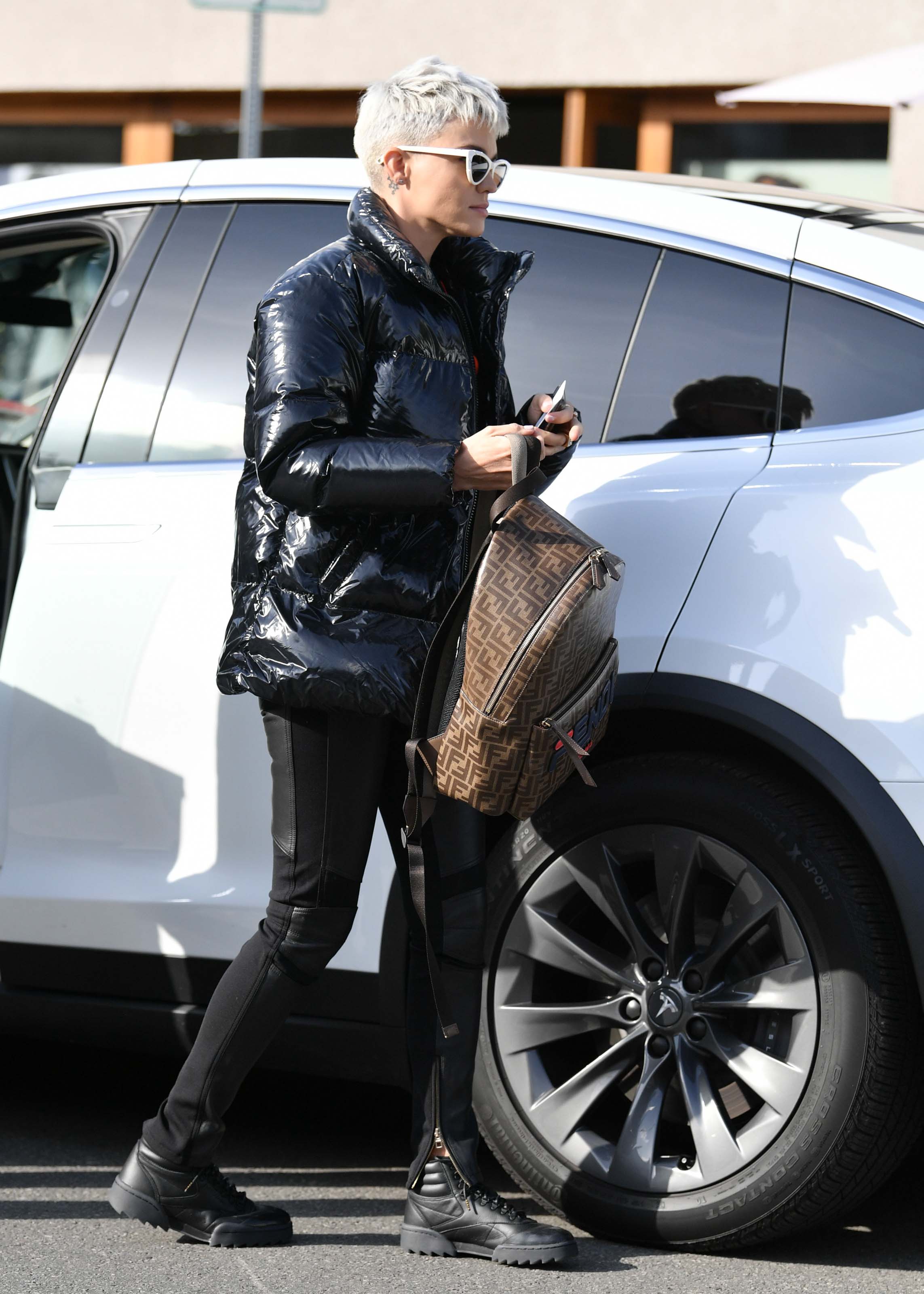 Ruby Rose is seen at Nine Zero One salon