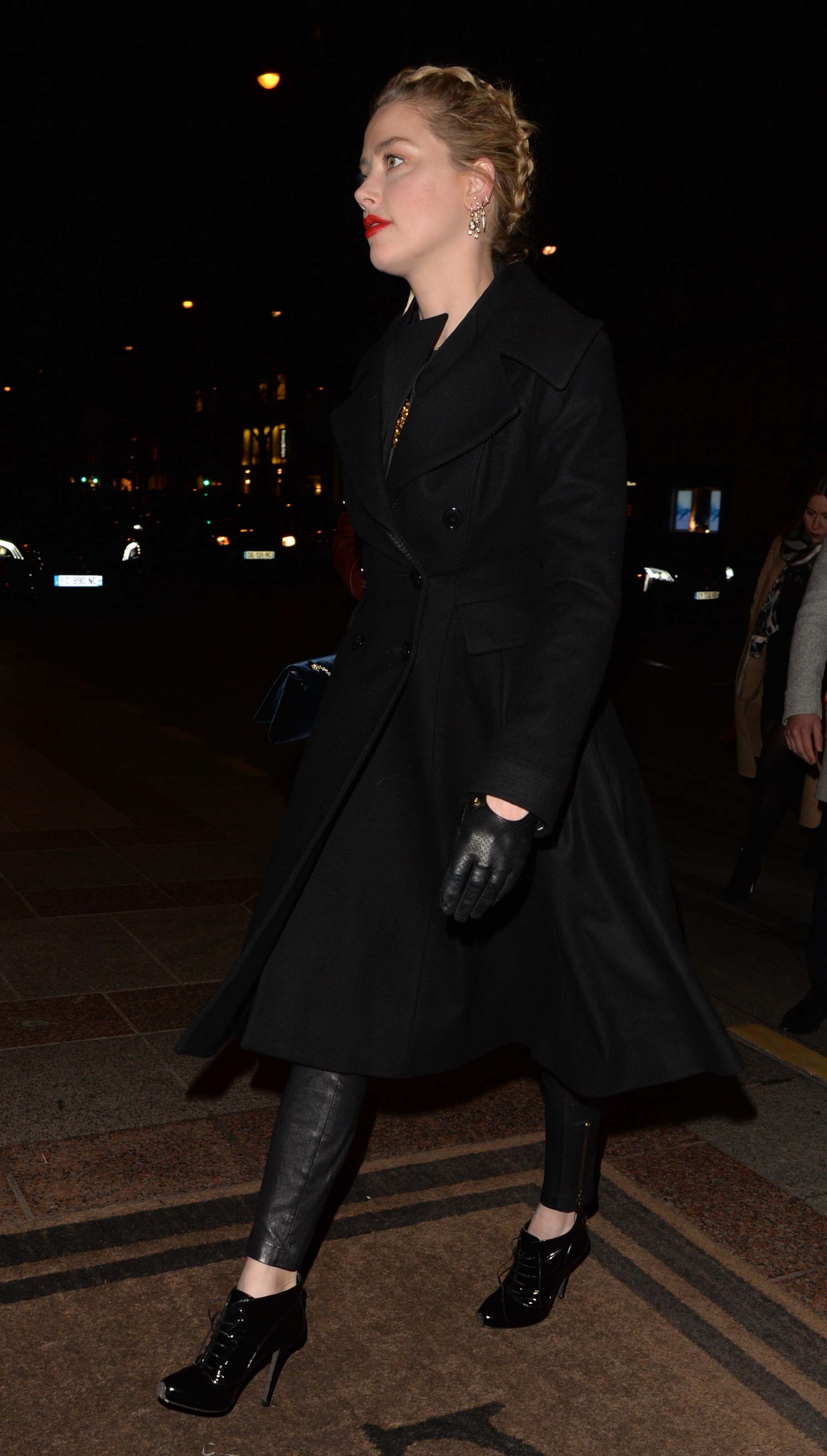 Amber Heard leaving Laperouse restaurant