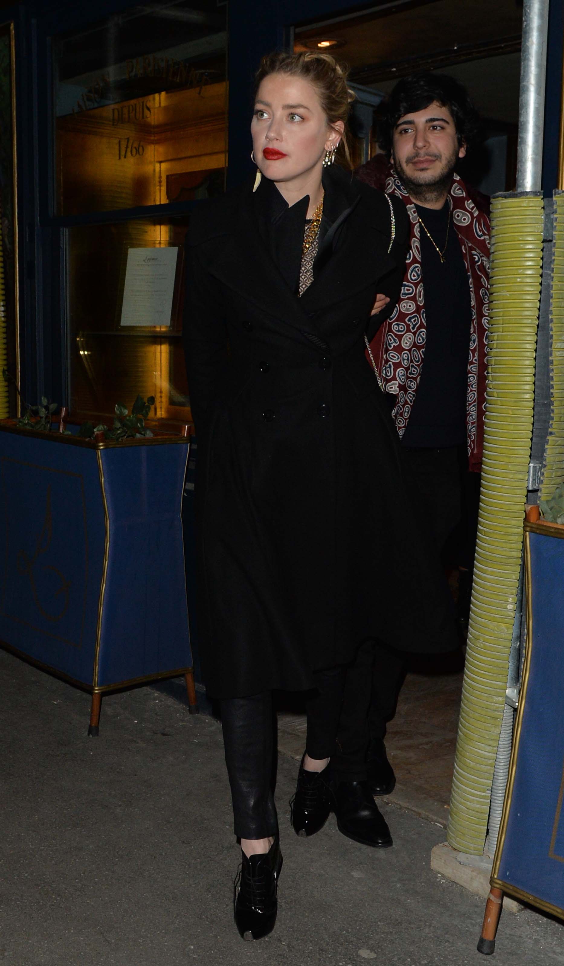Amber Heard leaving Laperouse restaurant