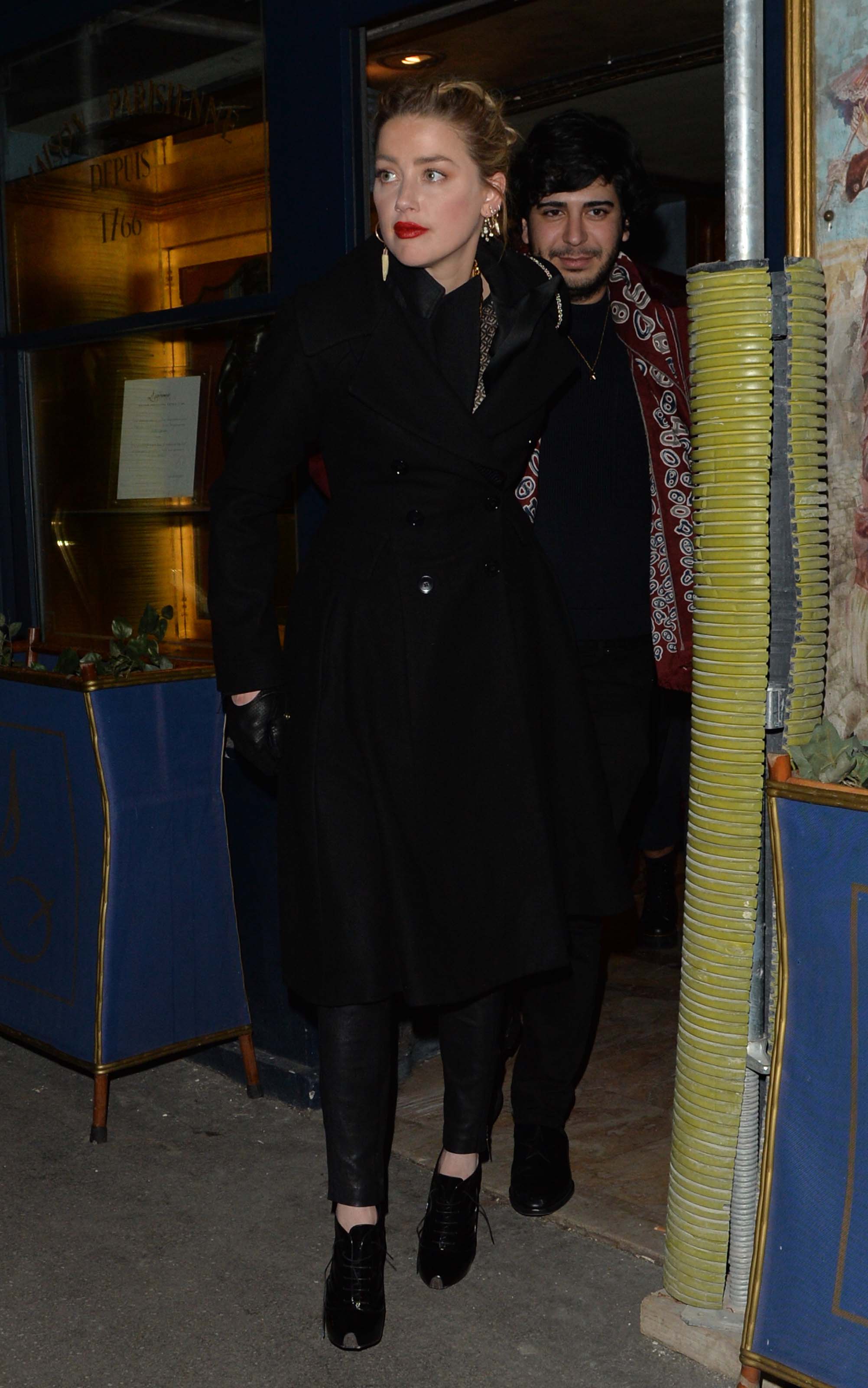 Amber Heard leaving Laperouse restaurant