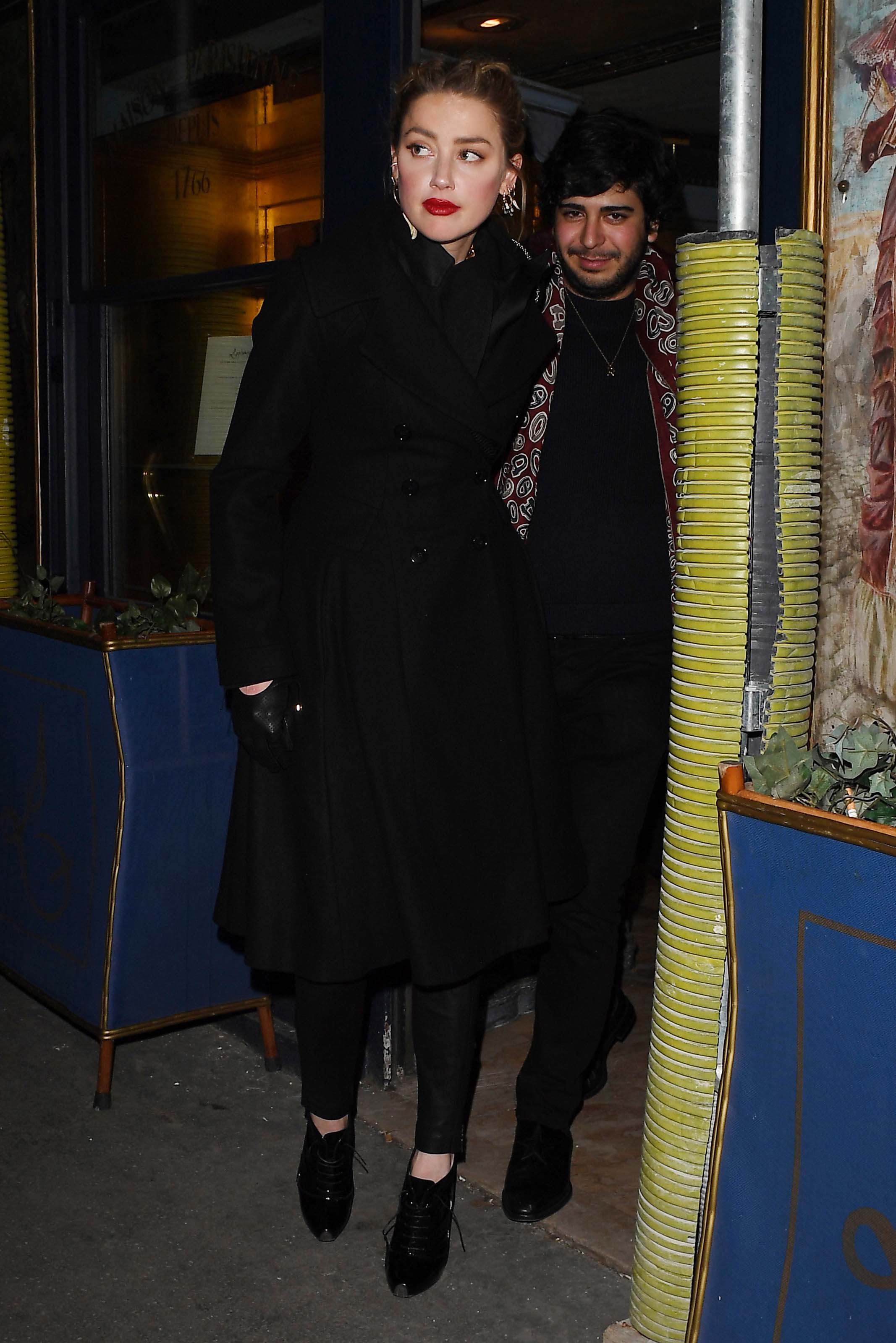 Amber Heard leaving Laperouse restaurant