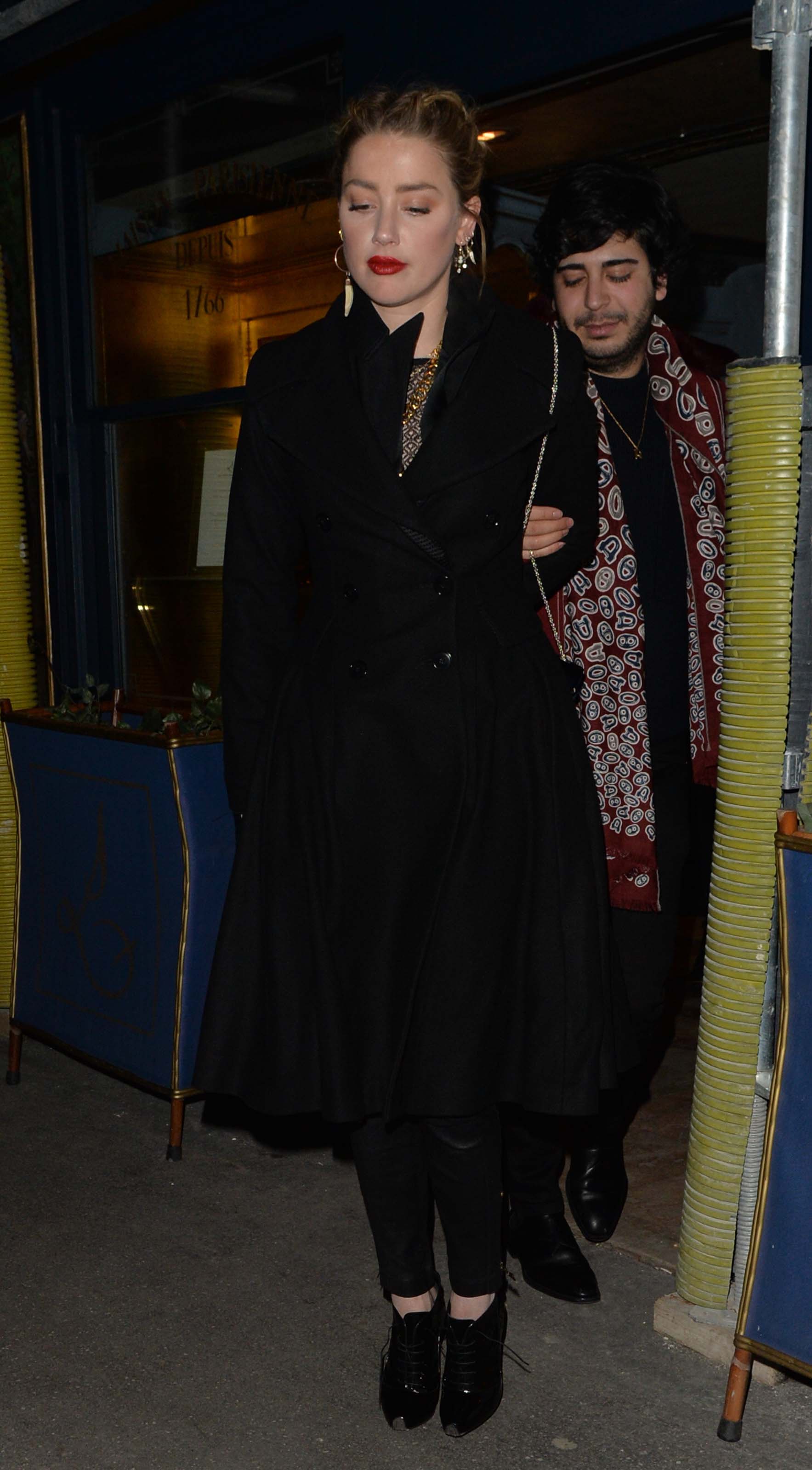 Amber Heard leaving Laperouse restaurant