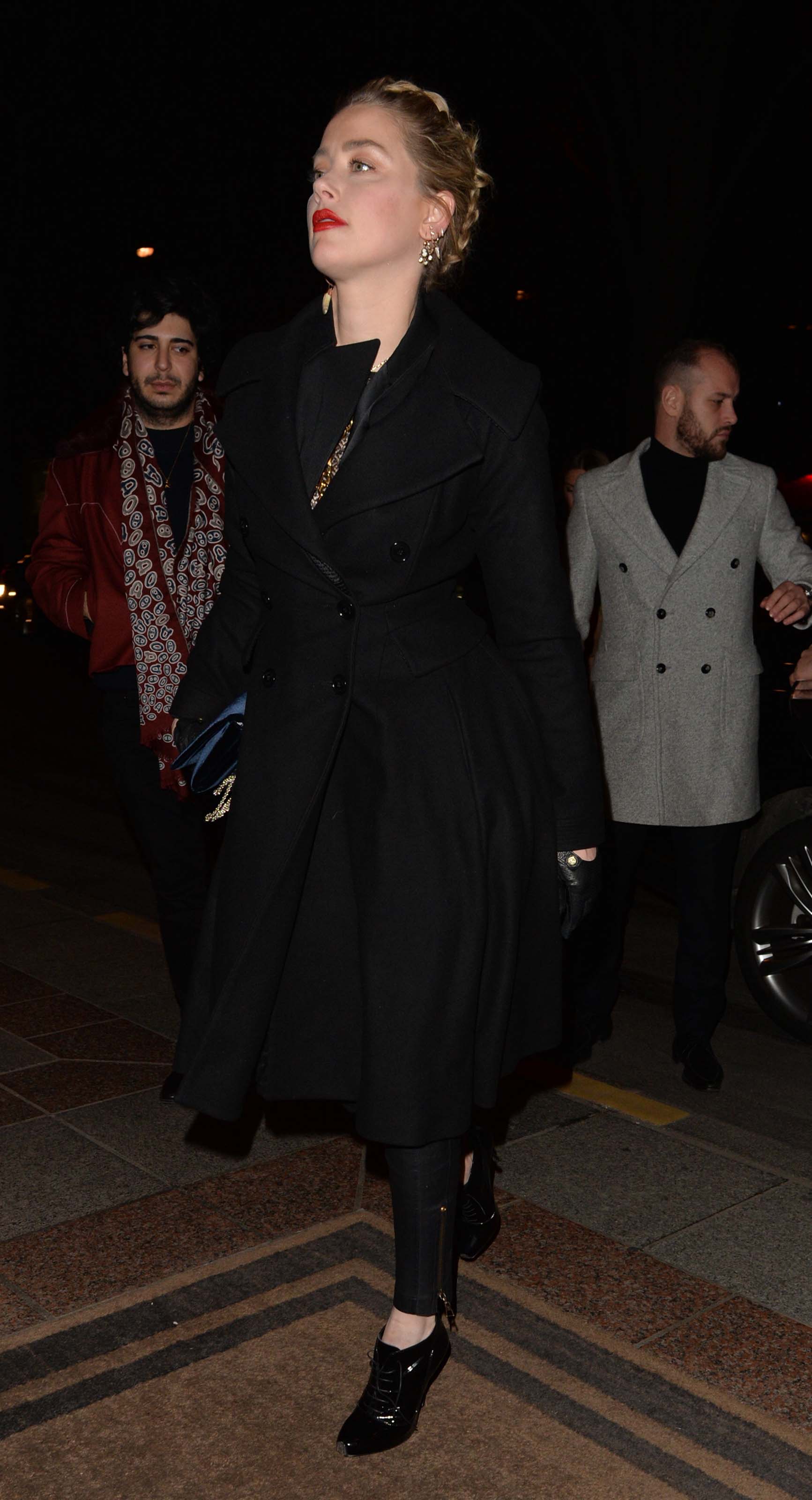 Amber Heard leaving Laperouse restaurant