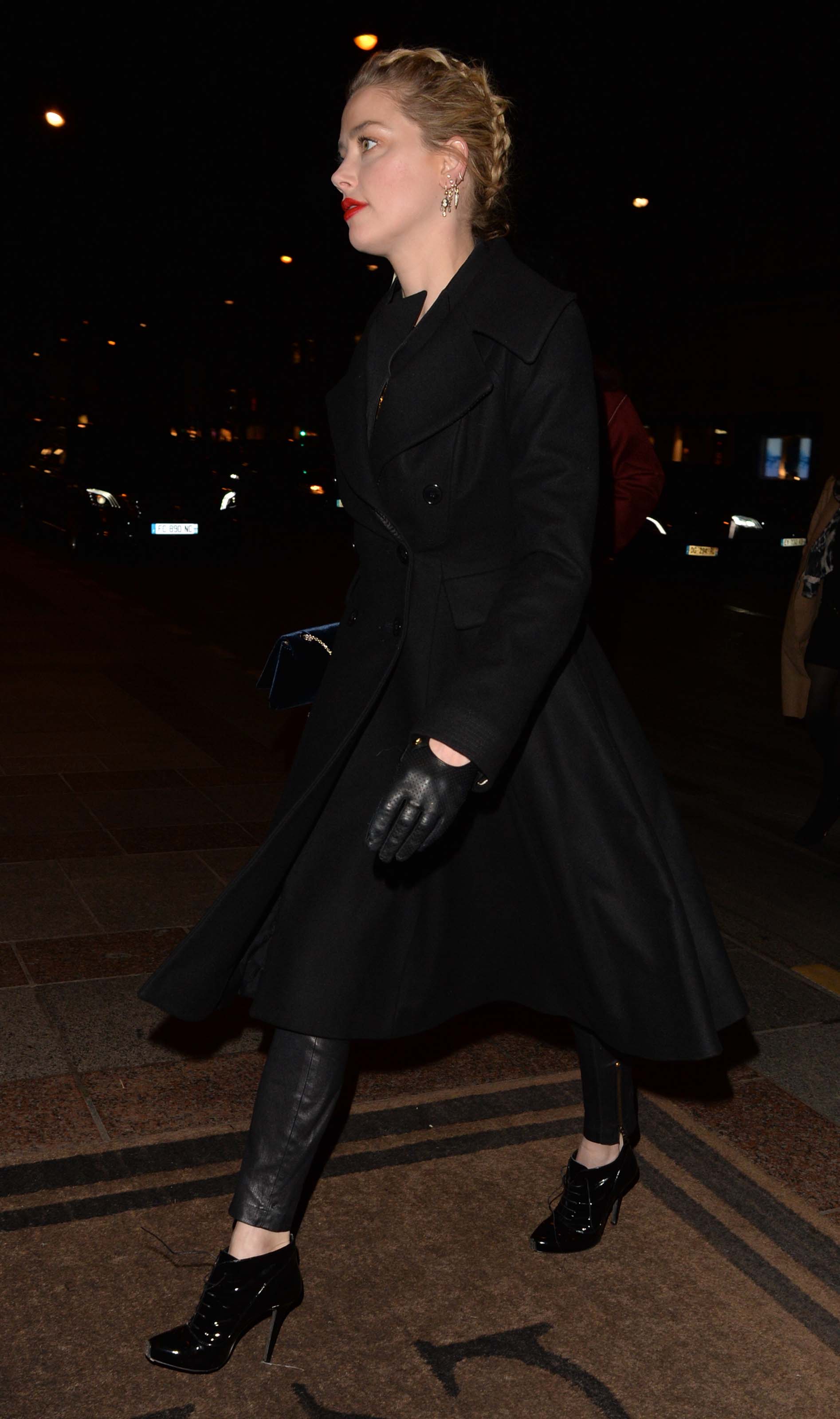 Amber Heard leaving Laperouse restaurant