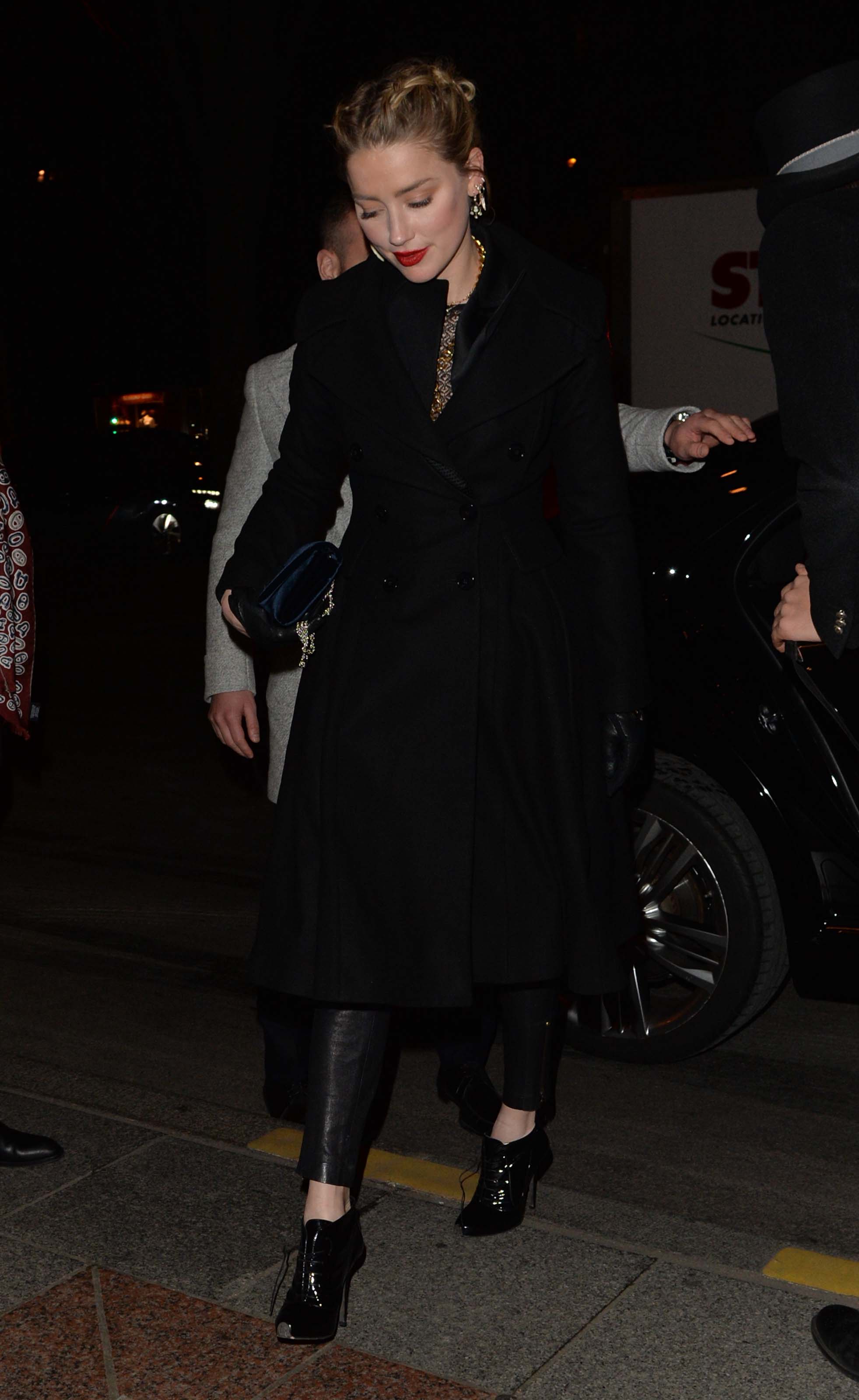 Amber Heard leaving Laperouse restaurant