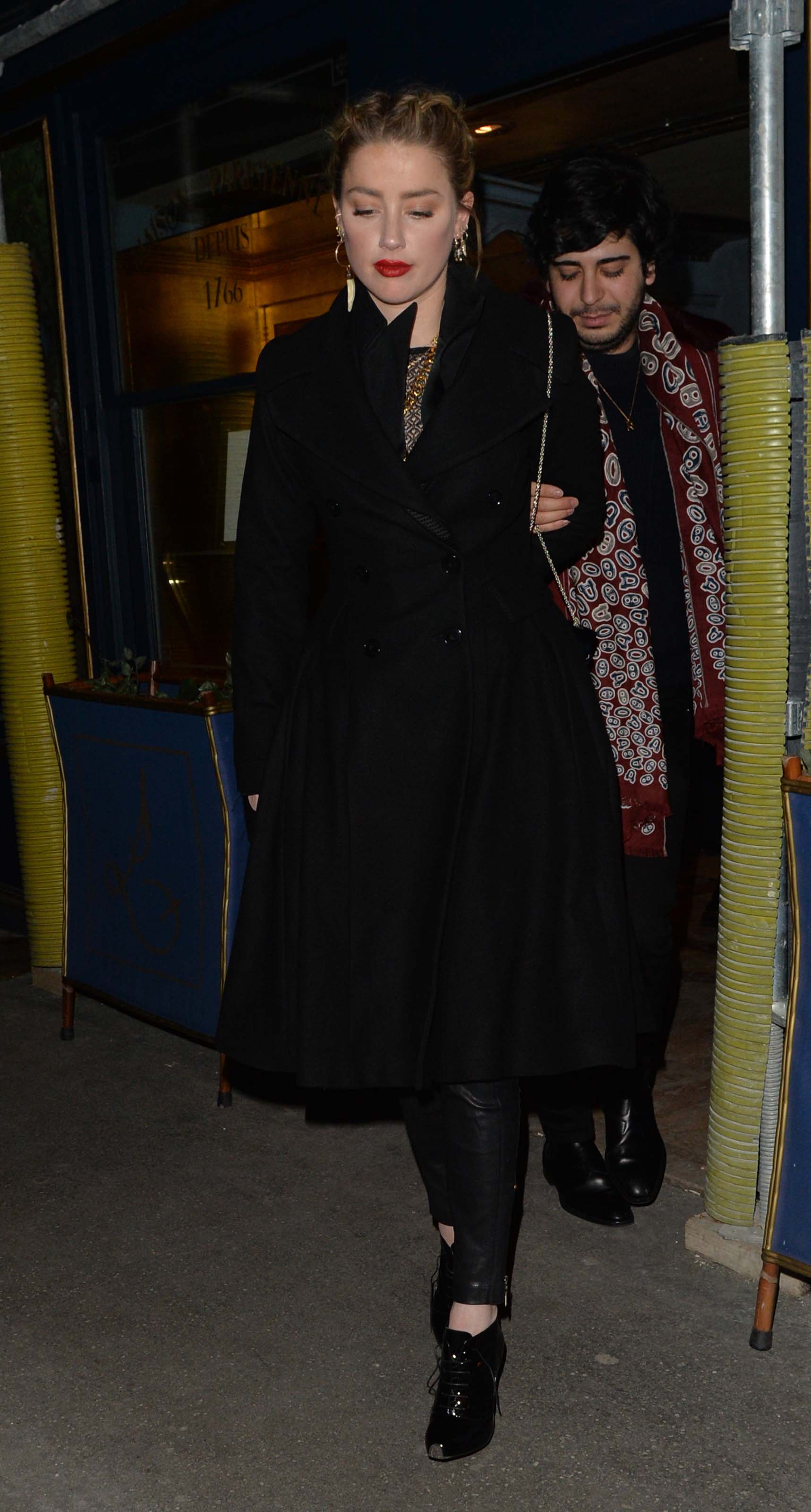 Amber Heard leaving Laperouse restaurant