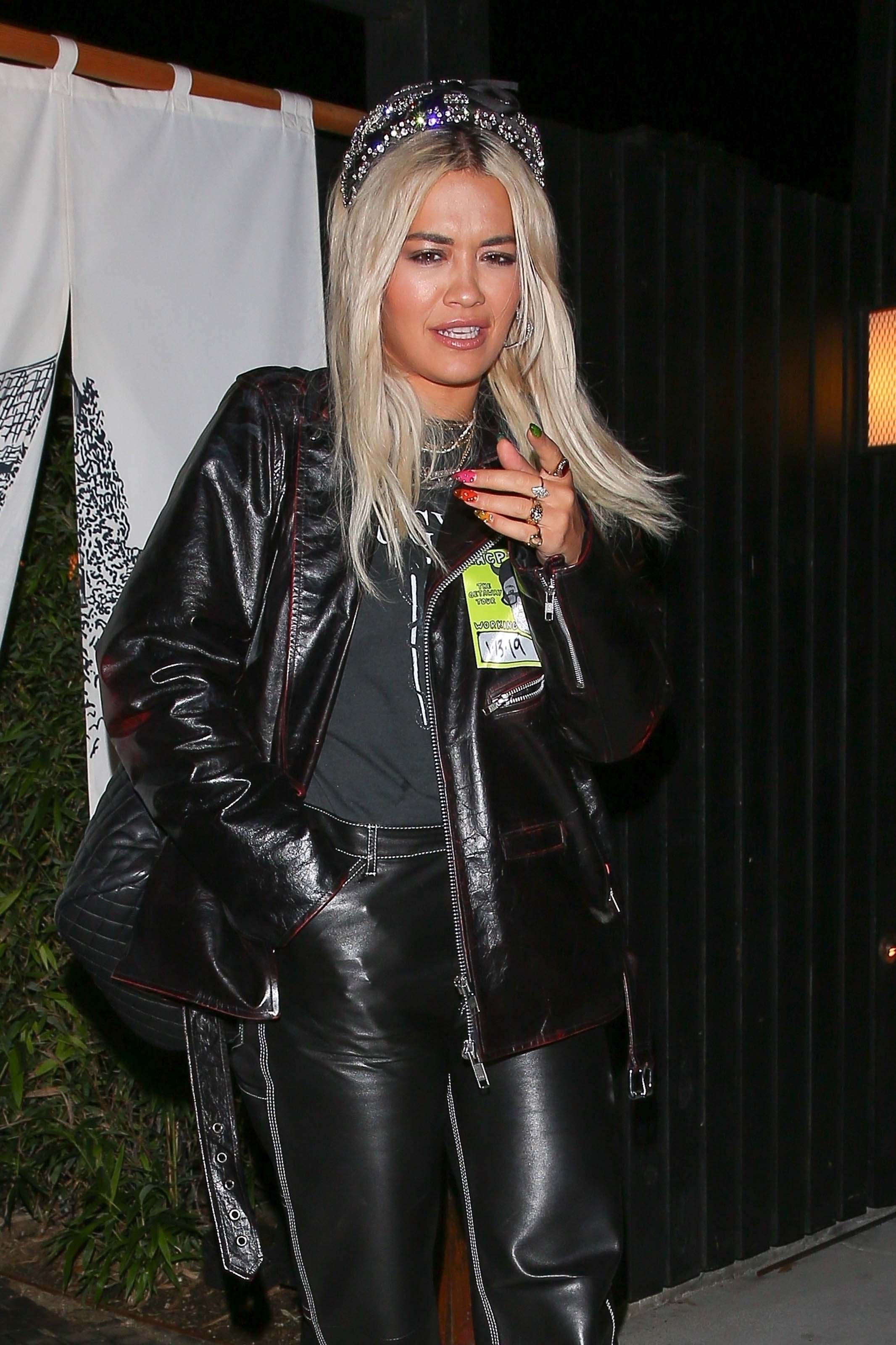 Rita Ora leaving Chateau Hanare