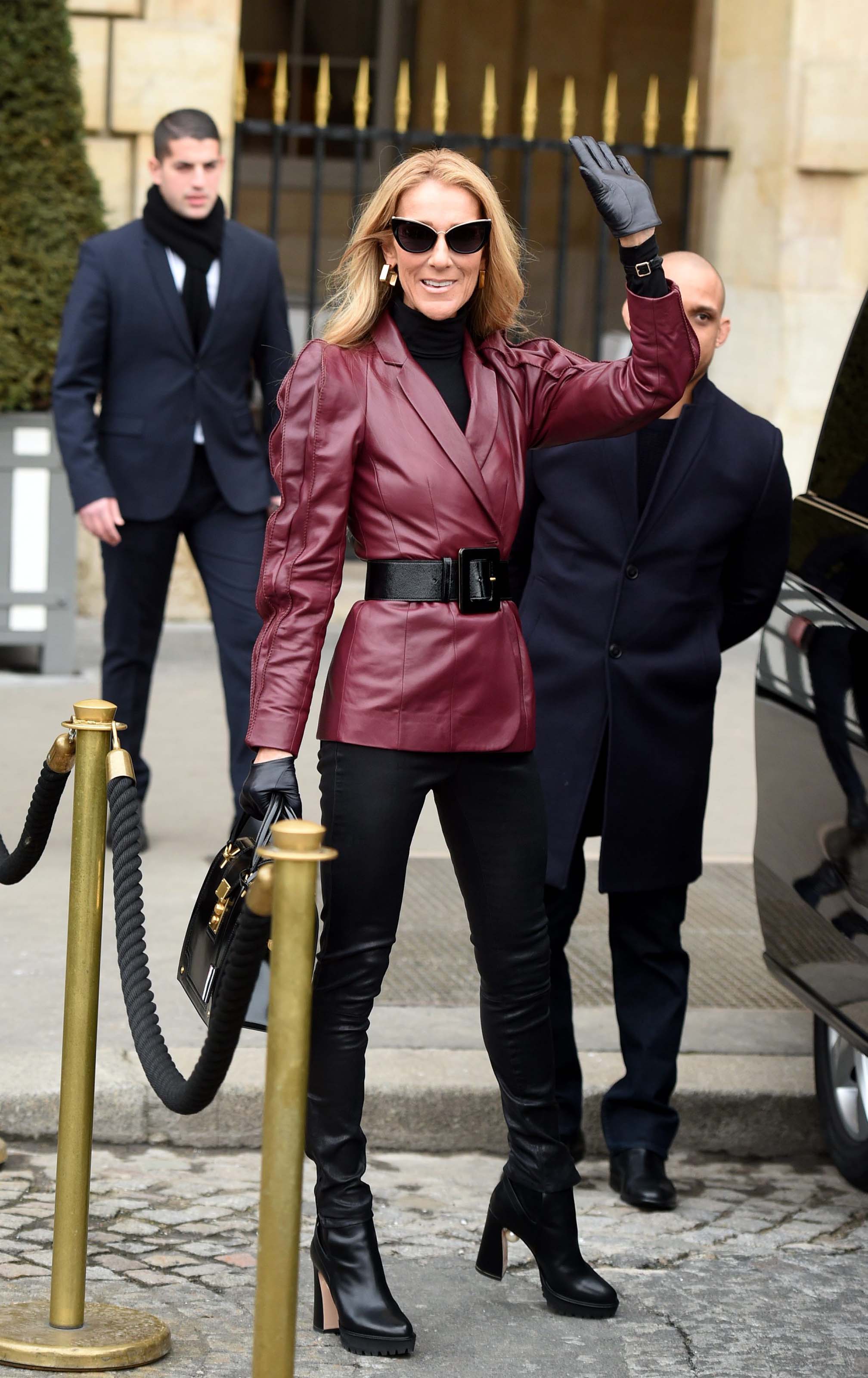 Celine Dion is seen leaves the GIVENCHY office building