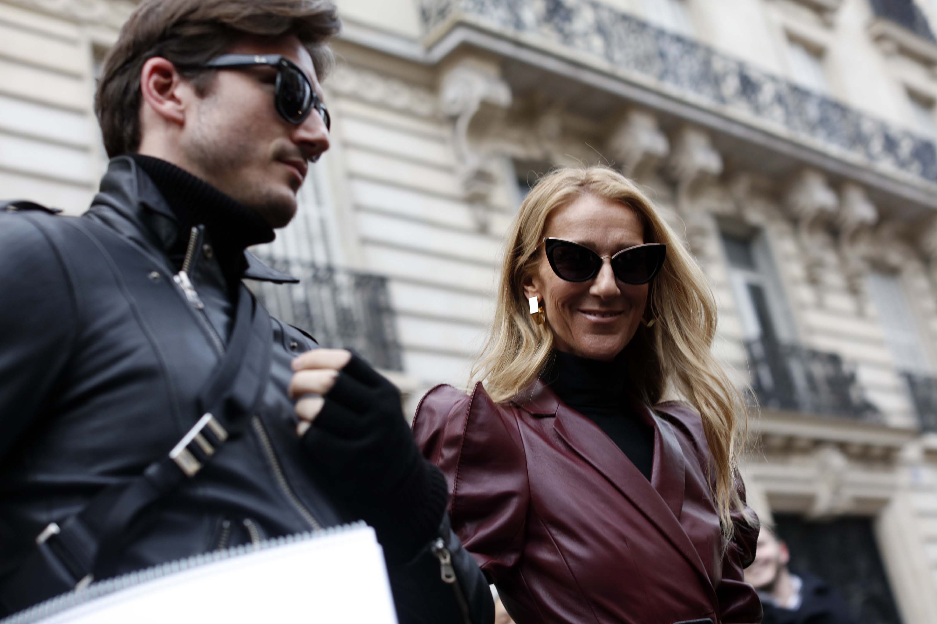 Celine Dion is seen leaves the GIVENCHY office building