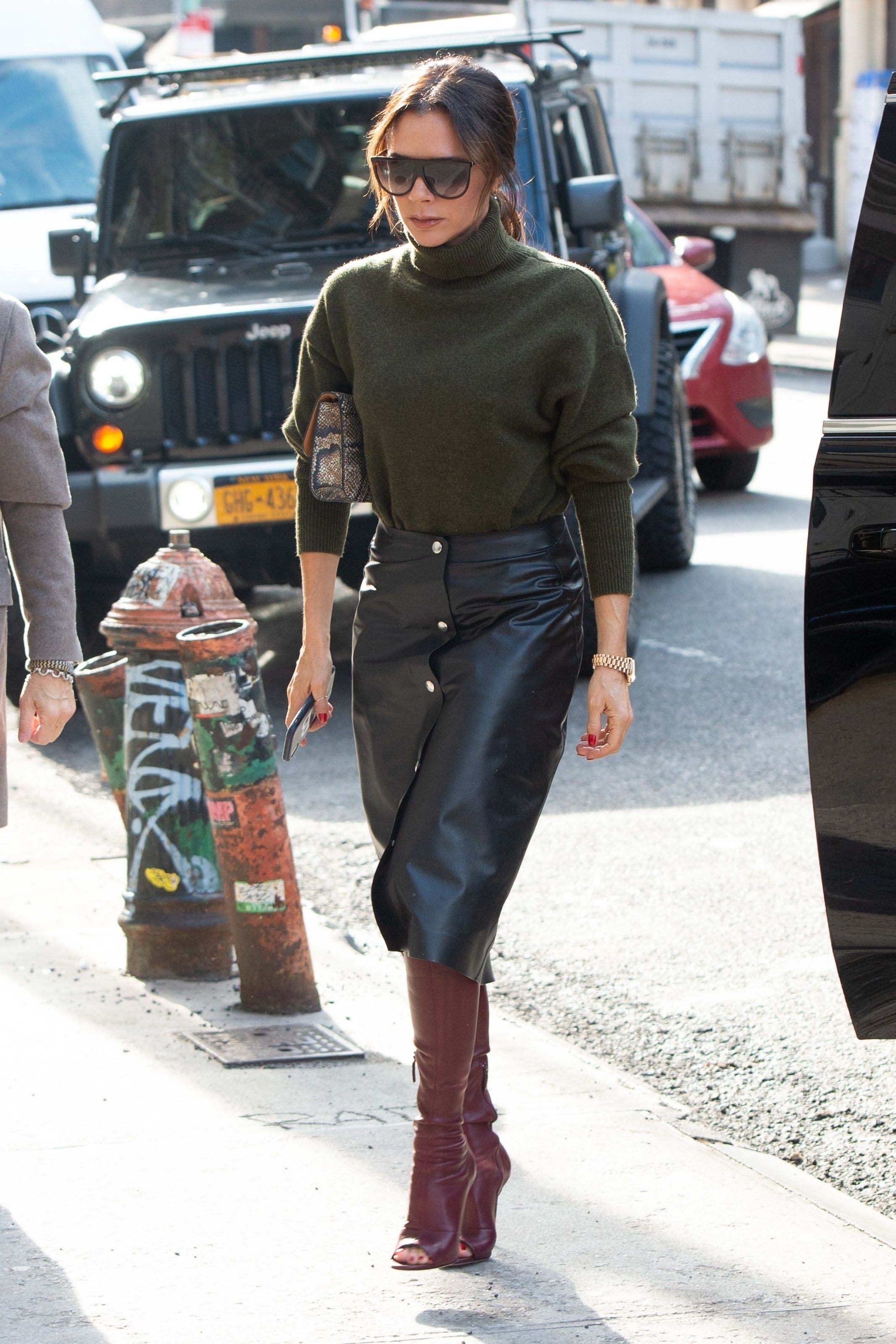 Victoria Beckham goes shopping with her son Brooklyn after lunch