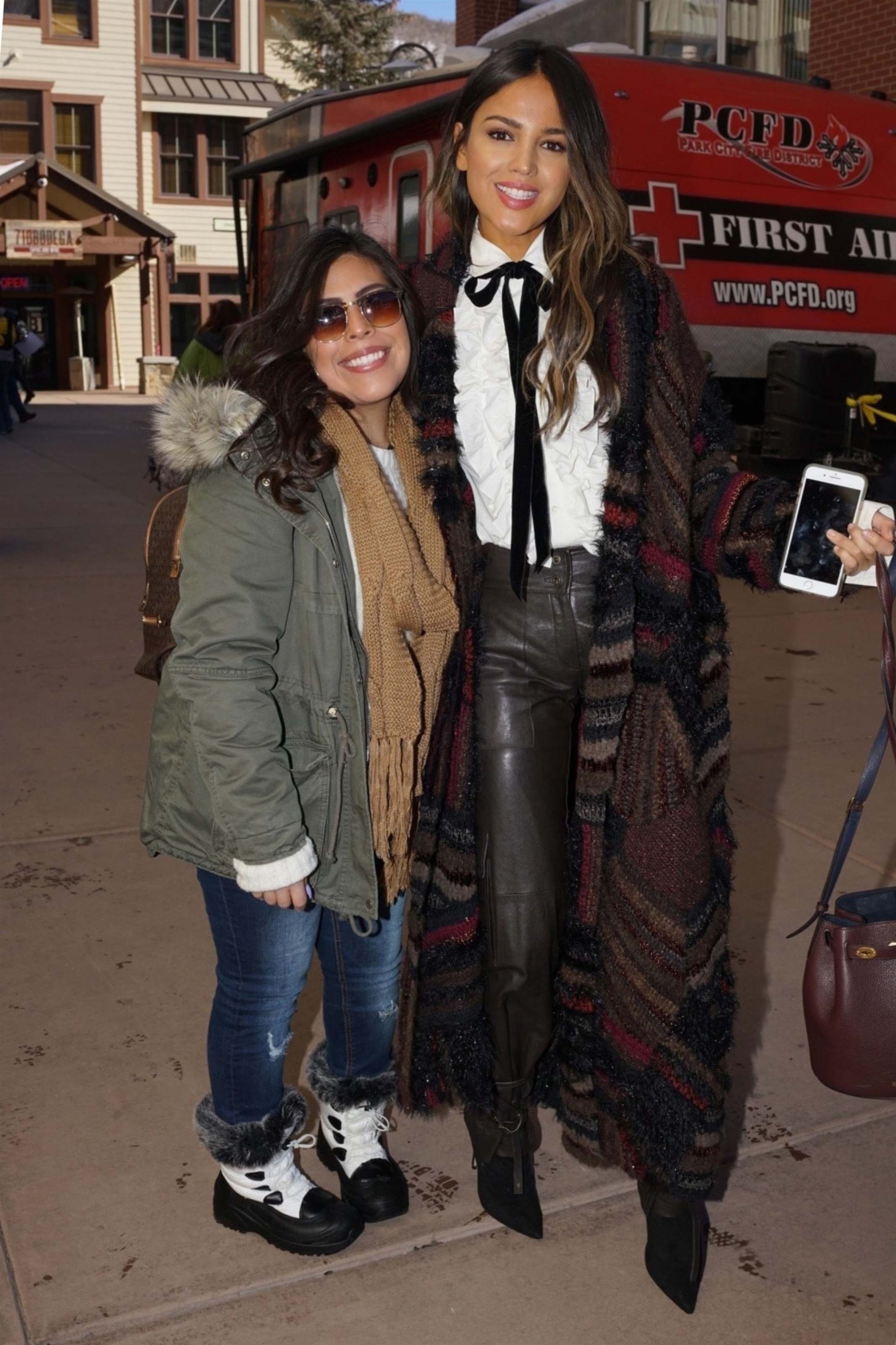 Eiza Gonzalez meets the fans while out on Main Street