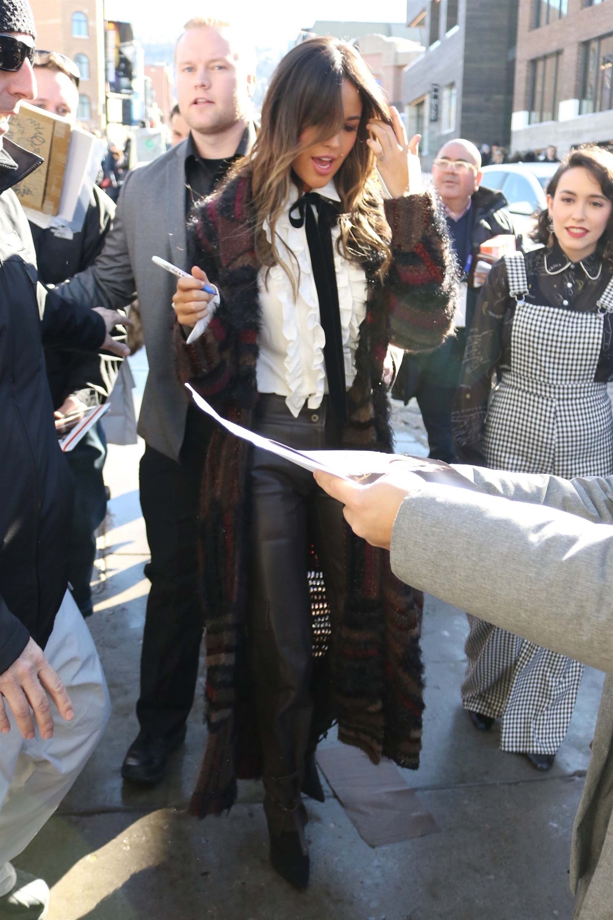 Eiza Gonzalez meets the fans while out on Main Street