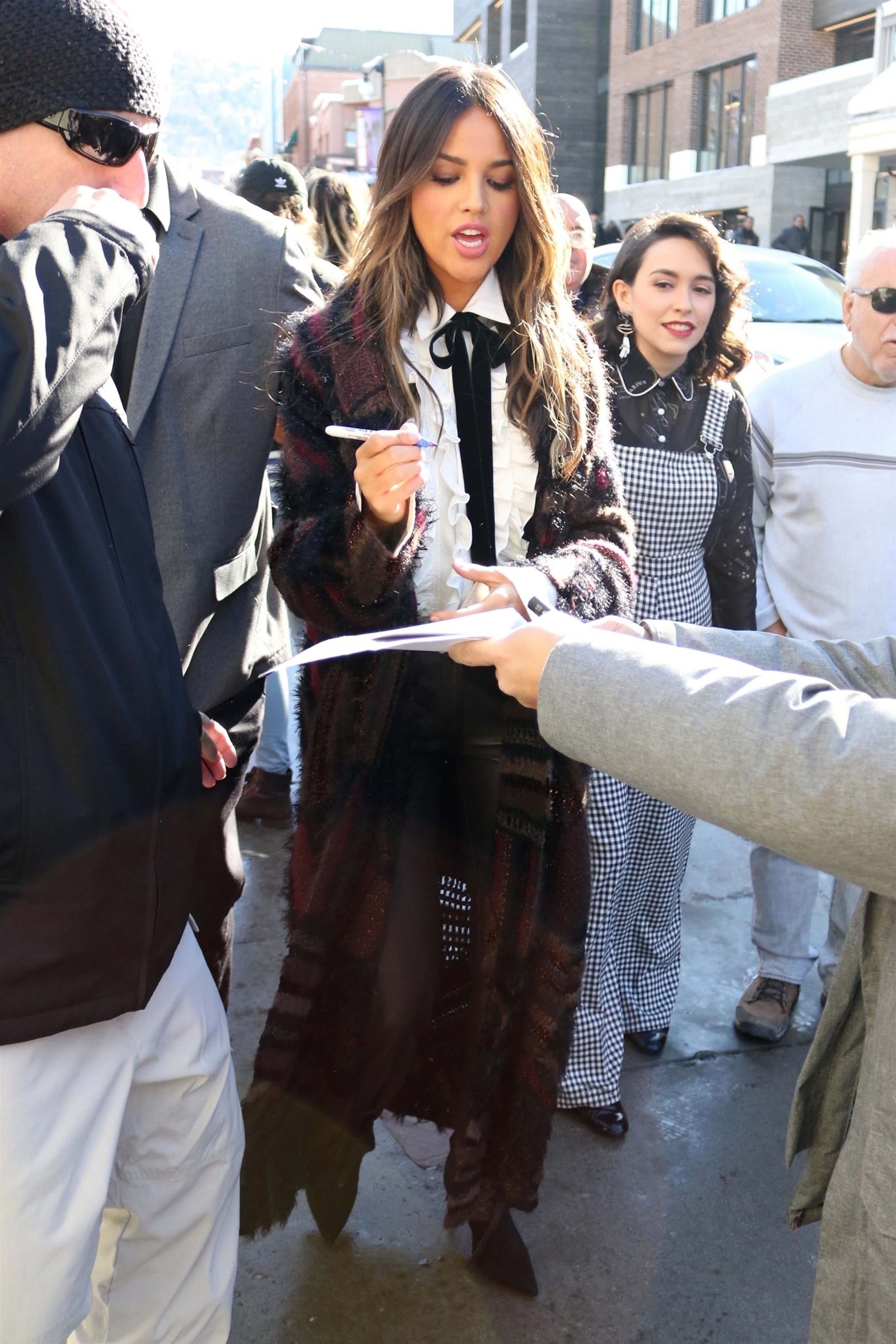 Eiza Gonzalez meets the fans while out on Main Street