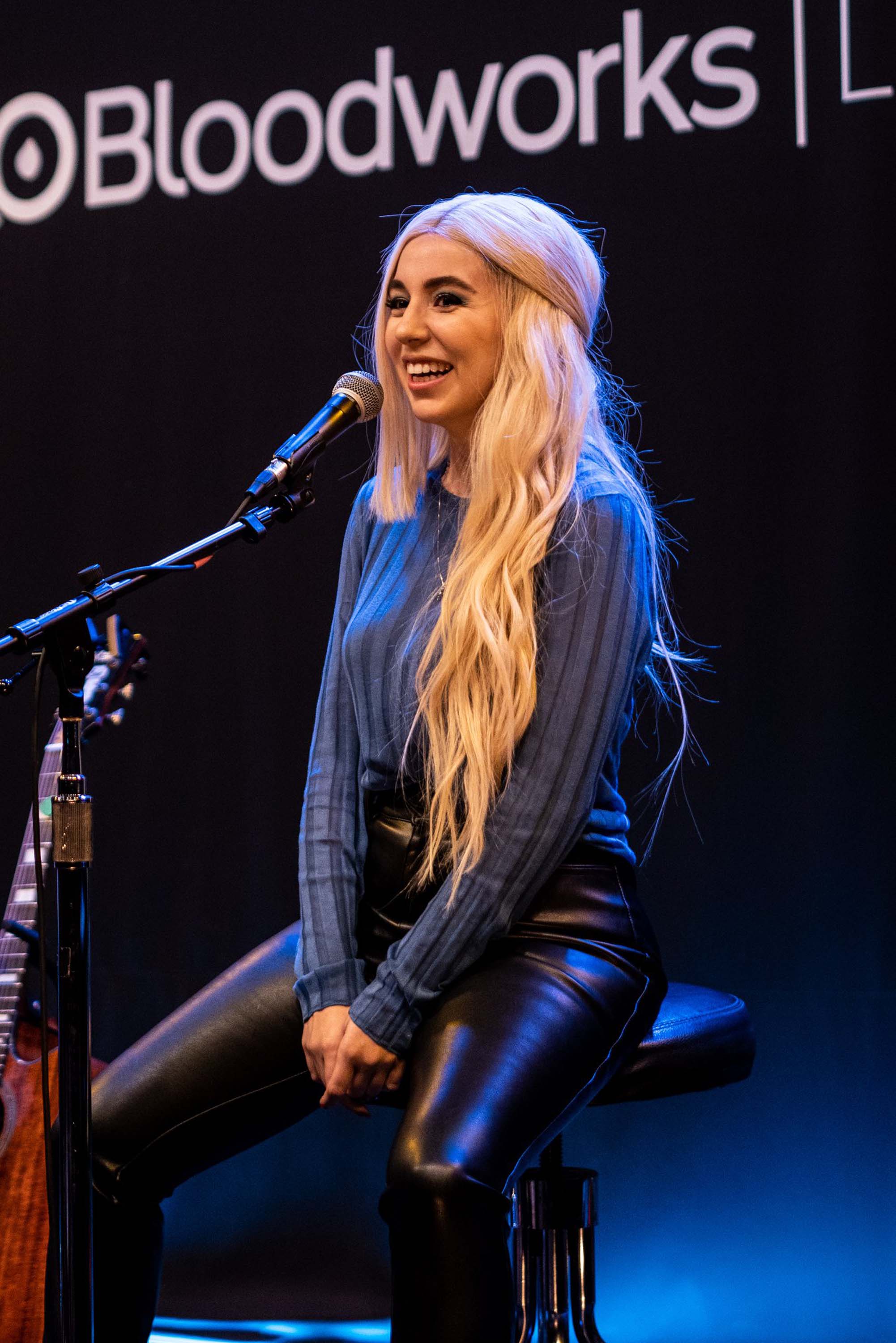 Ava Max performs at the Bloodworks Live Studios