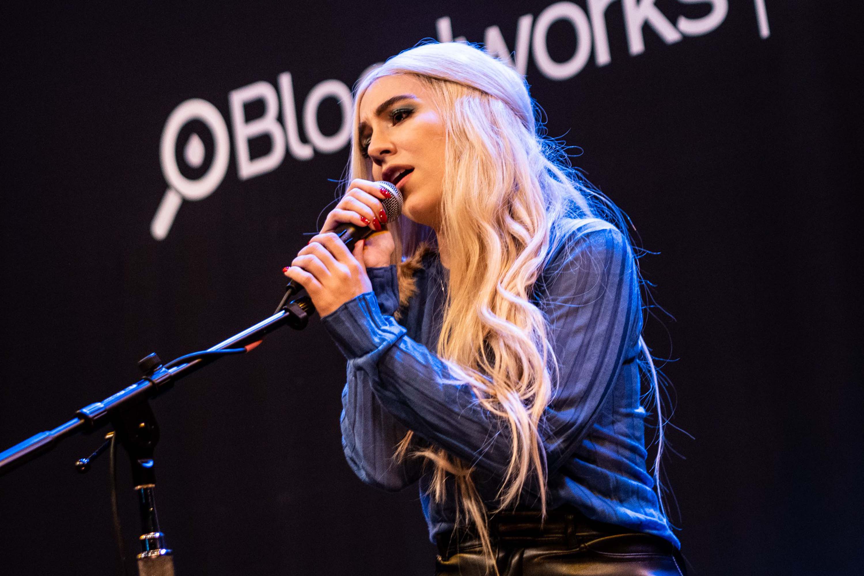 Ava Max performs at the Bloodworks Live Studios