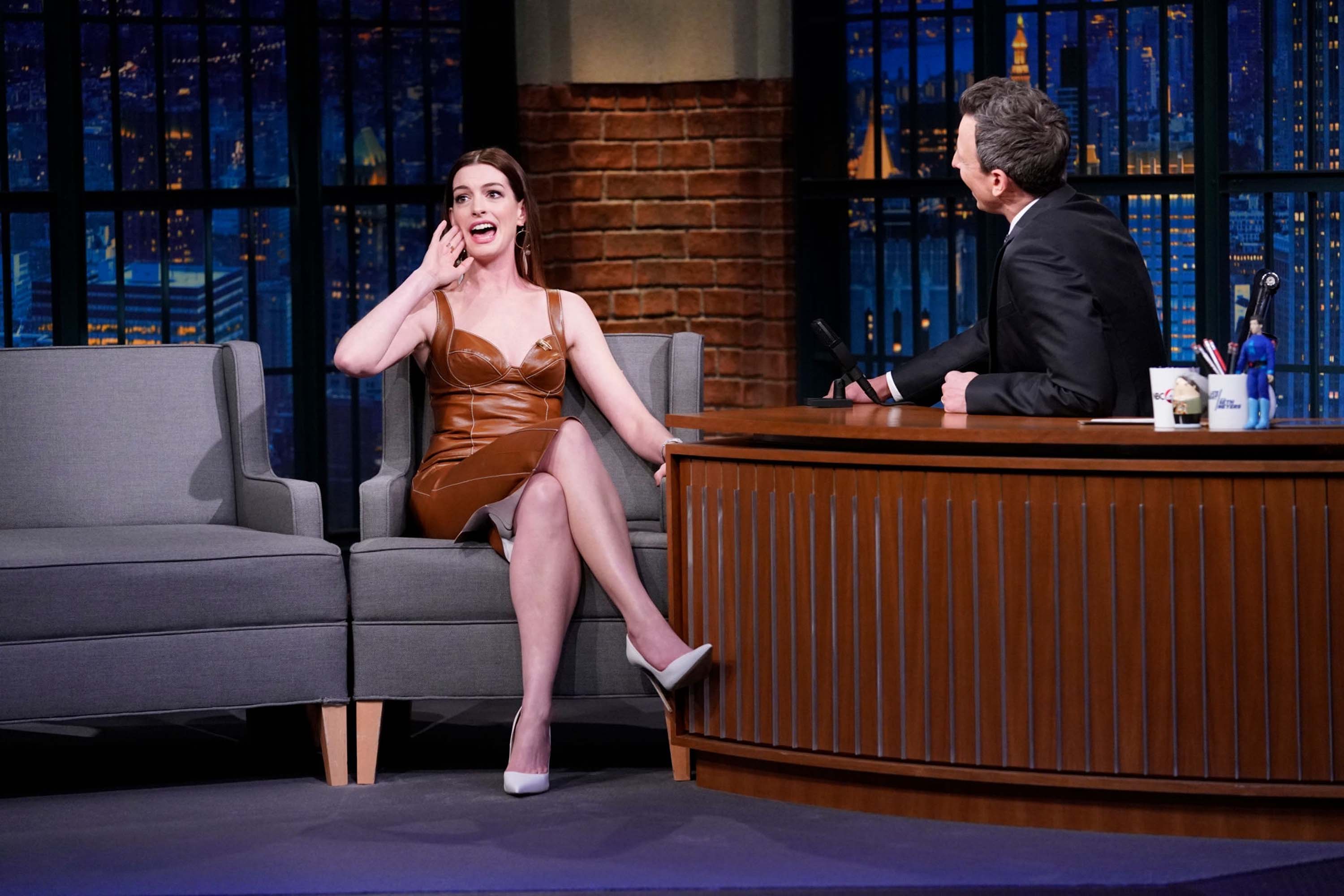 Anne Hathaway attends Late Night With Seth Meyers