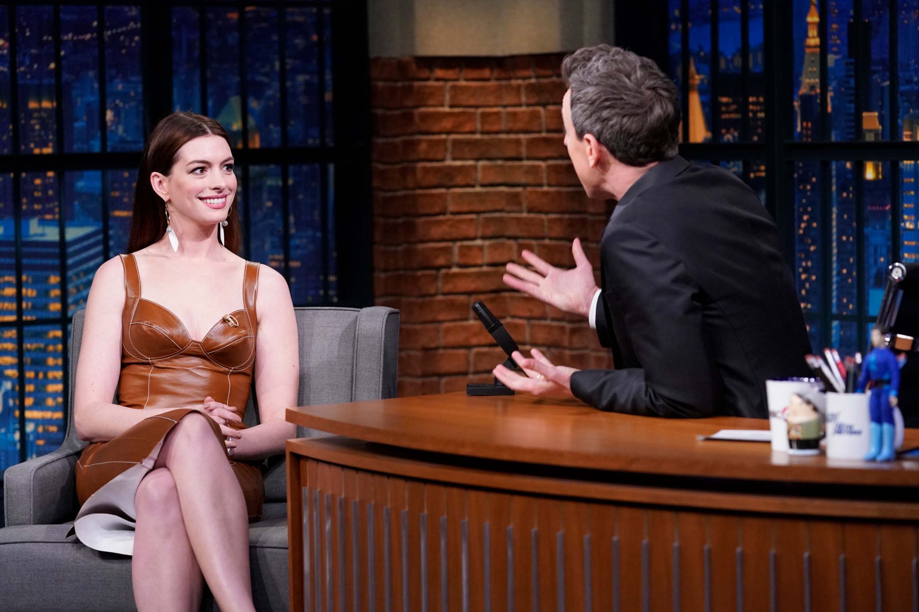 Anne Hathaway attends Late Night With Seth Meyers