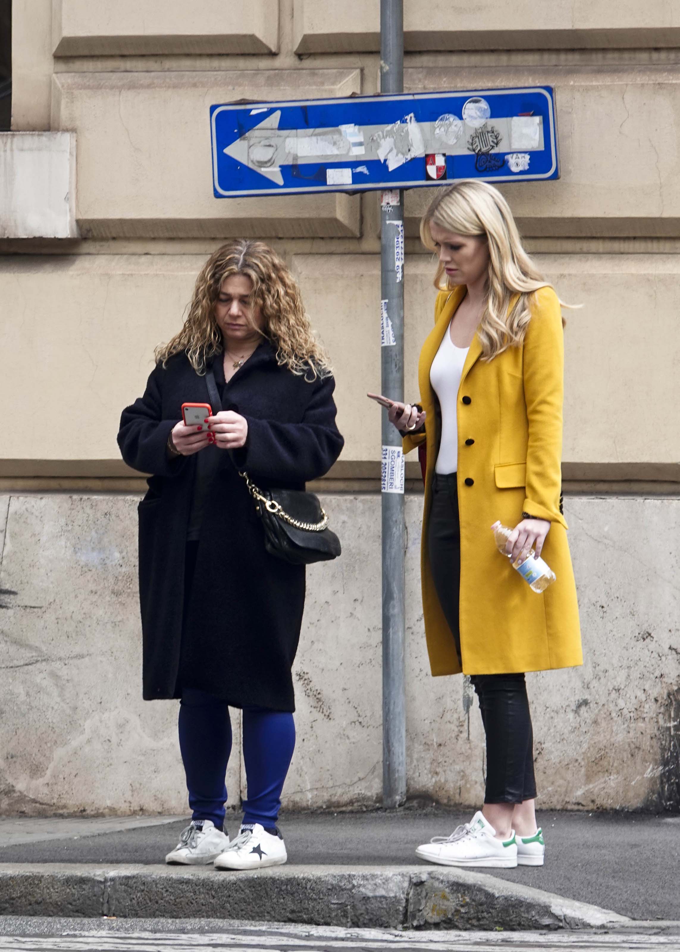 Kitty Spencer spotted wearing a yellow coat while in Rome