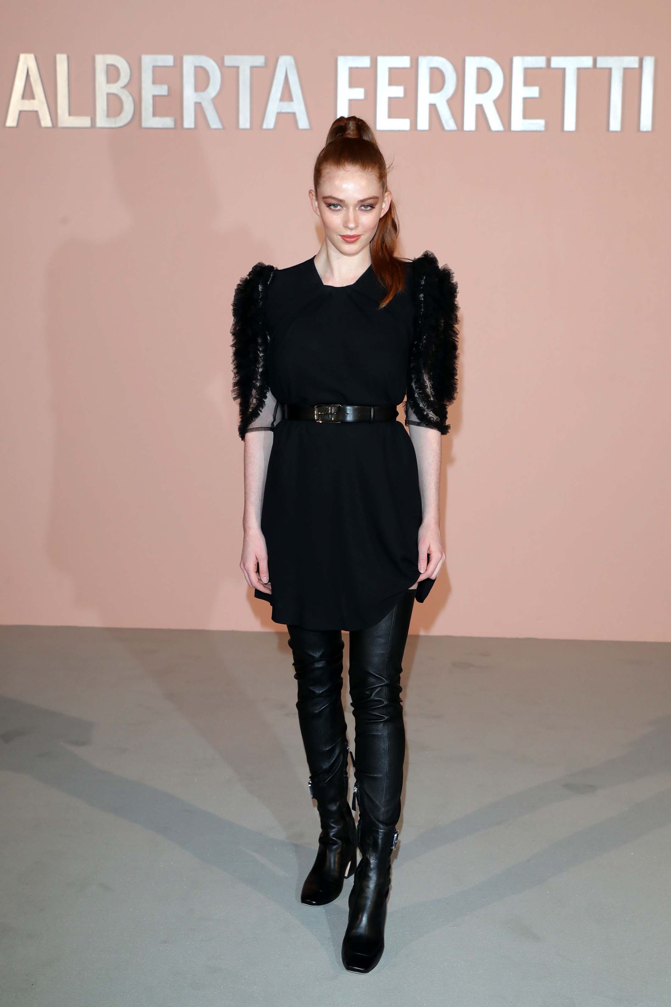 Larsen Thompson attends Alberta Ferretti show