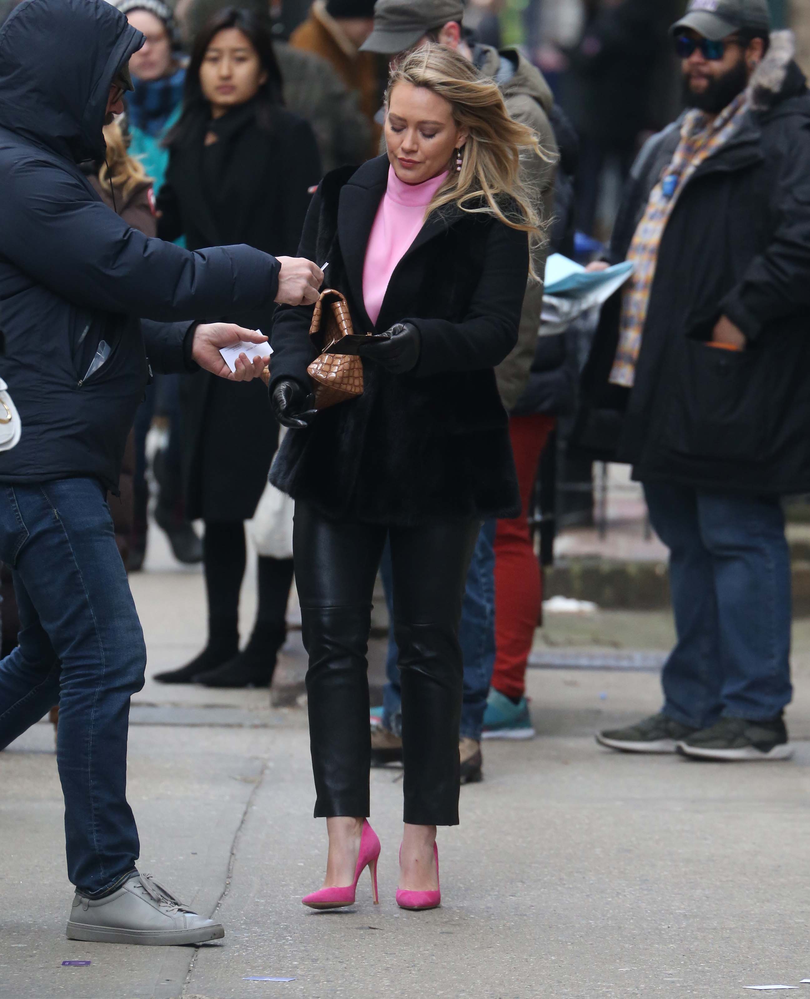 Hilary Duff filming Younger in Brooklyn