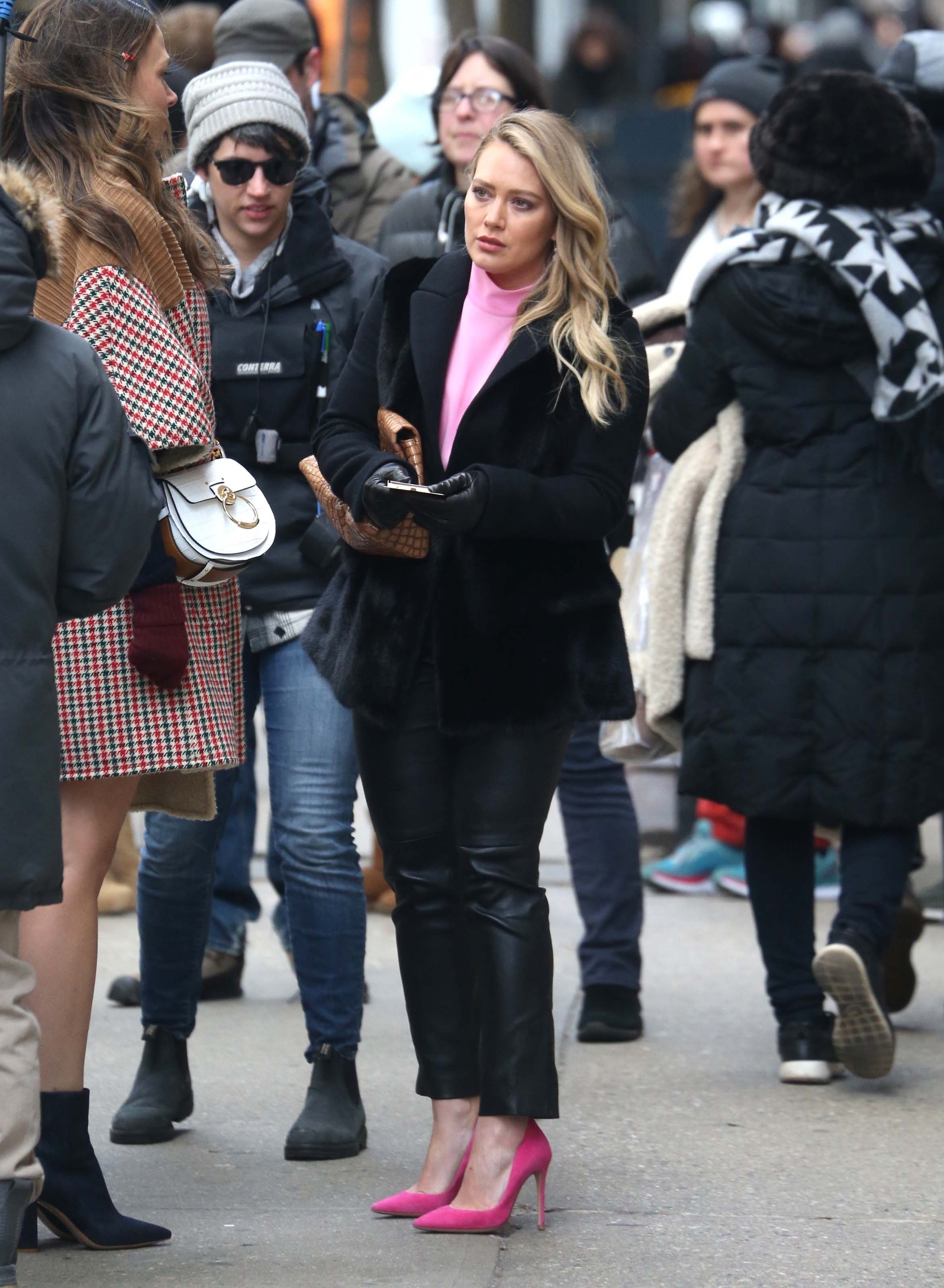 Hilary Duff filming Younger in Brooklyn