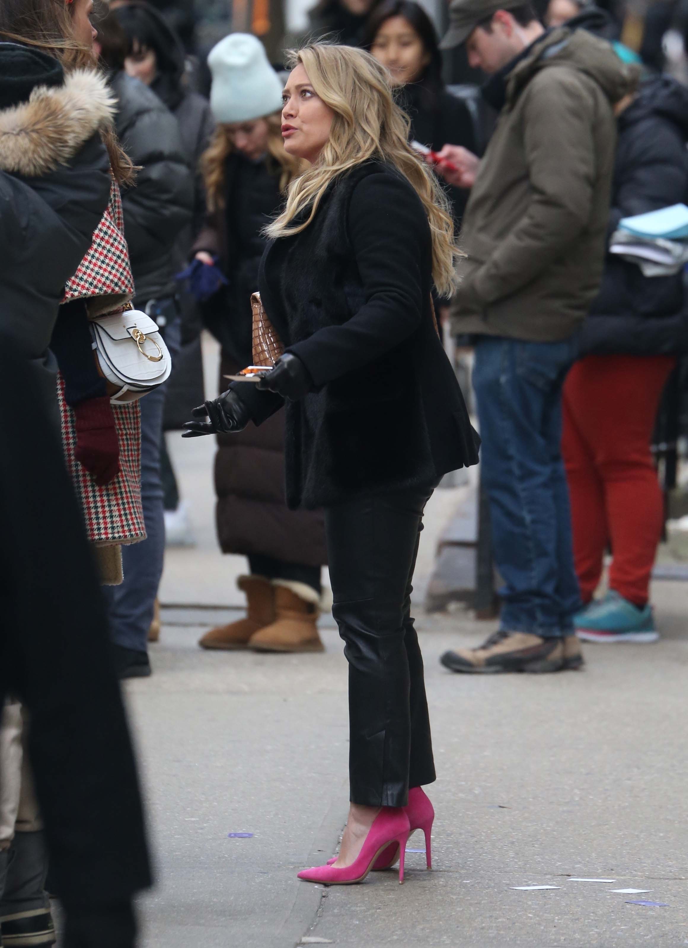 Hilary Duff filming Younger in Brooklyn