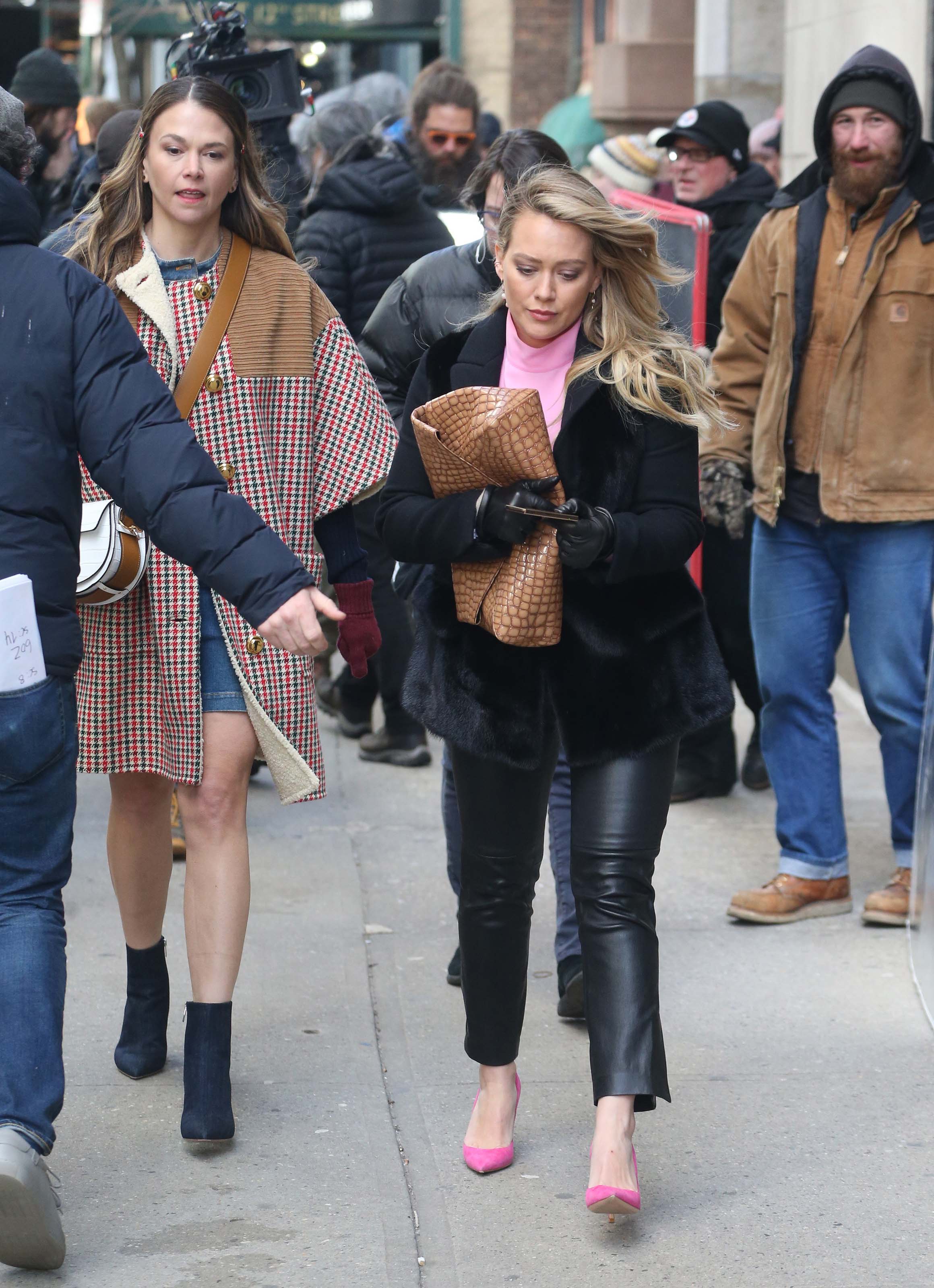 Hilary Duff filming Younger in Brooklyn