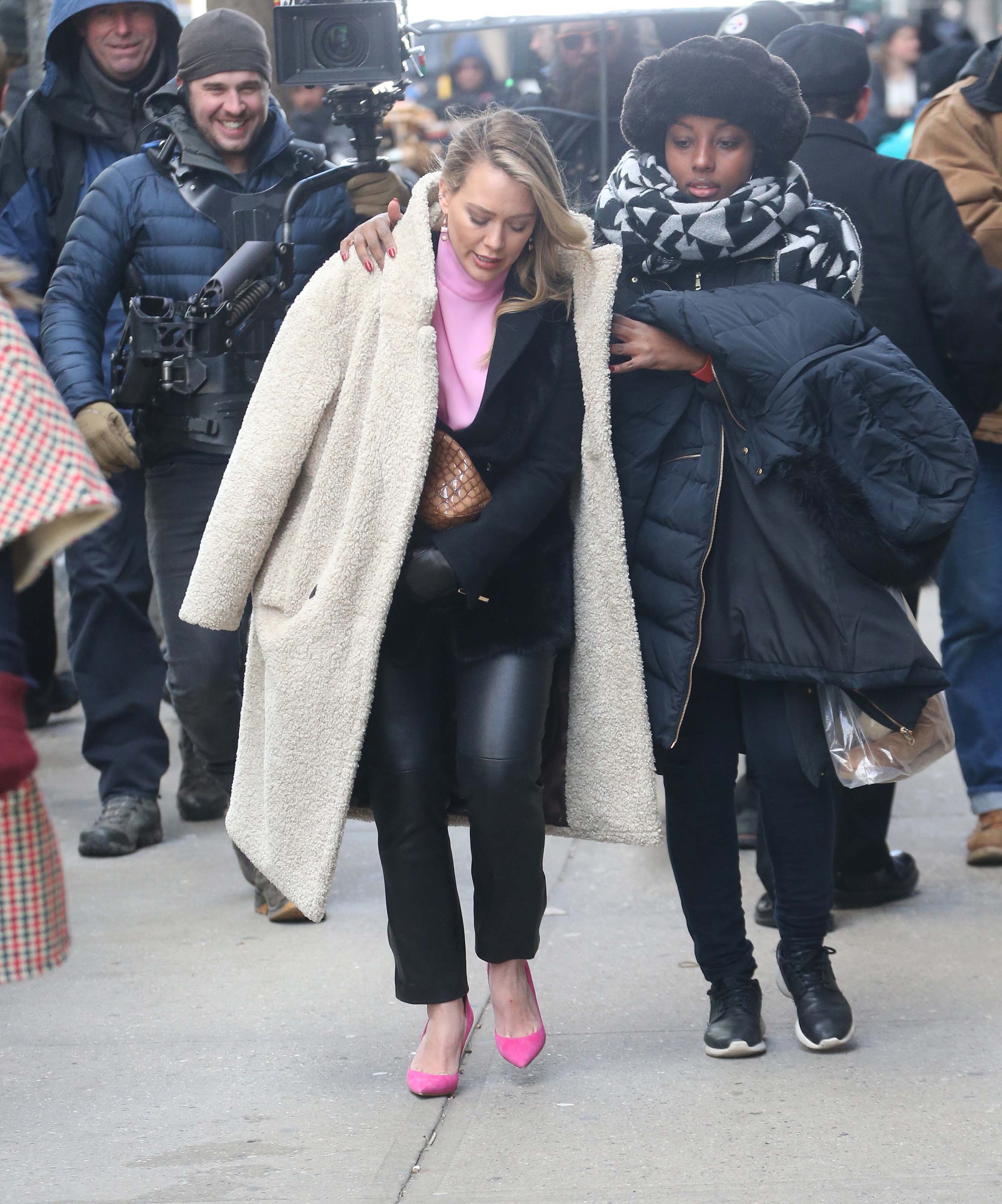 Hilary Duff filming Younger in Brooklyn