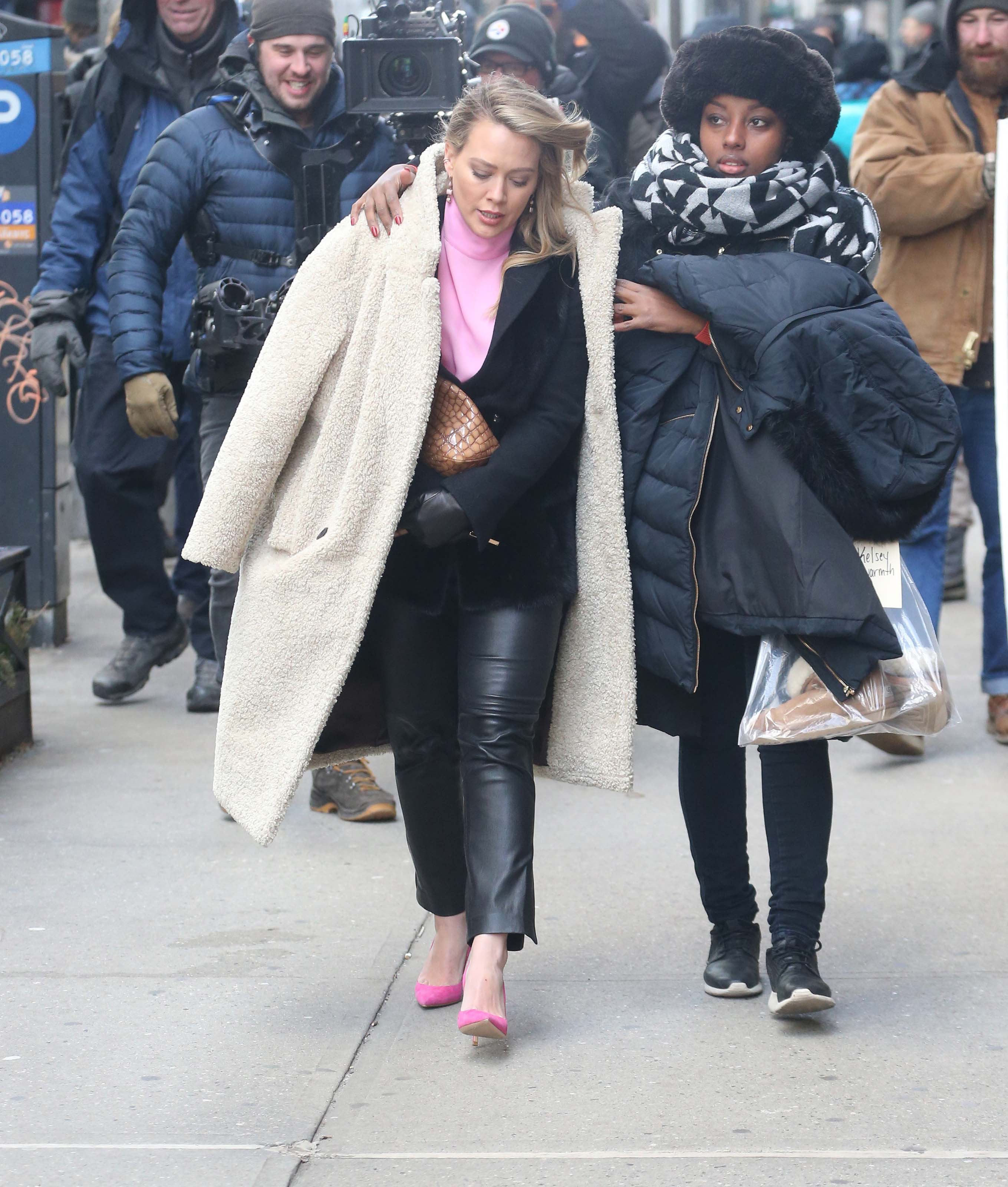 Hilary Duff filming Younger in Brooklyn