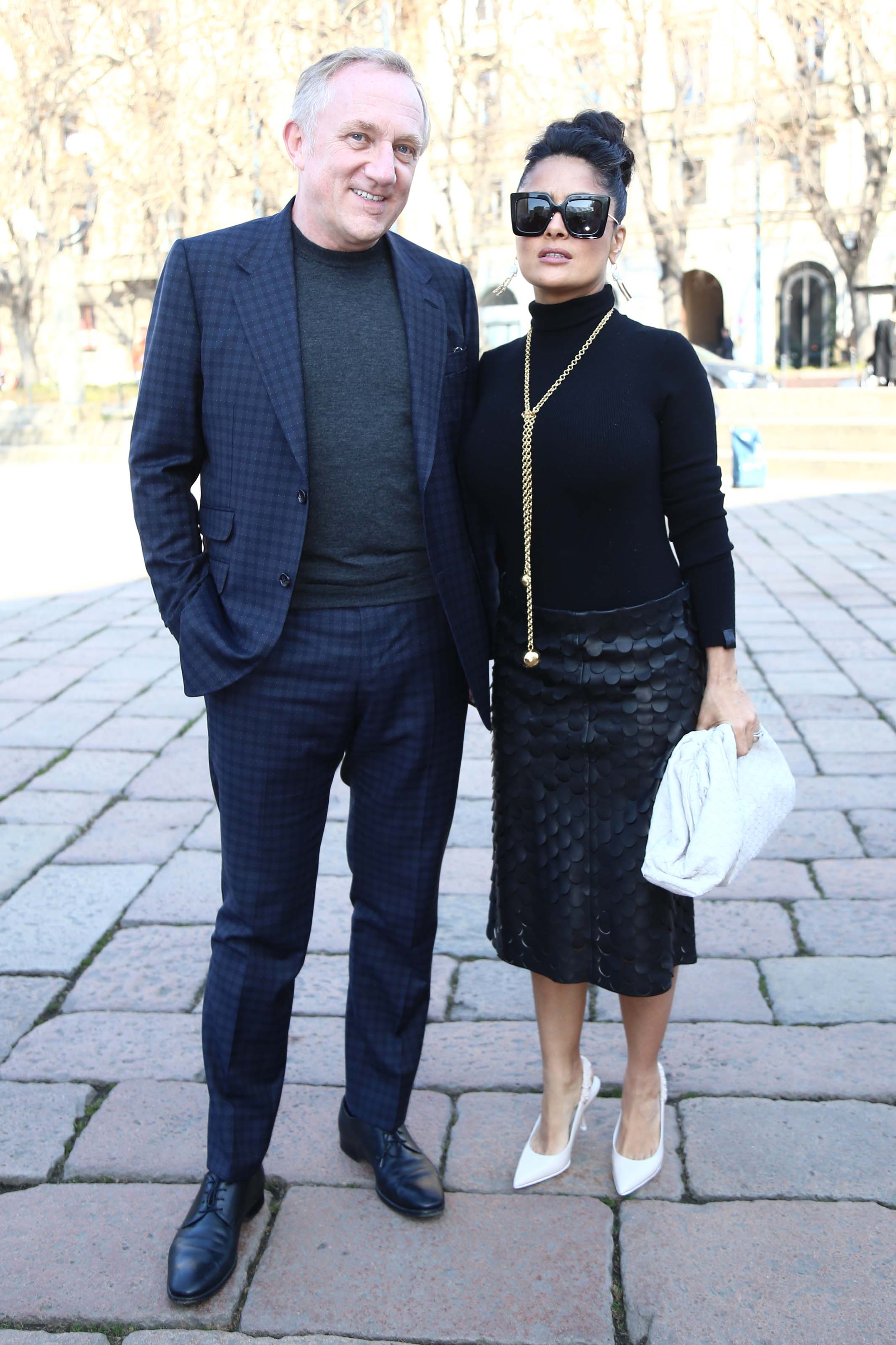 Salma Hayek leaving the Bottega Veneta Show