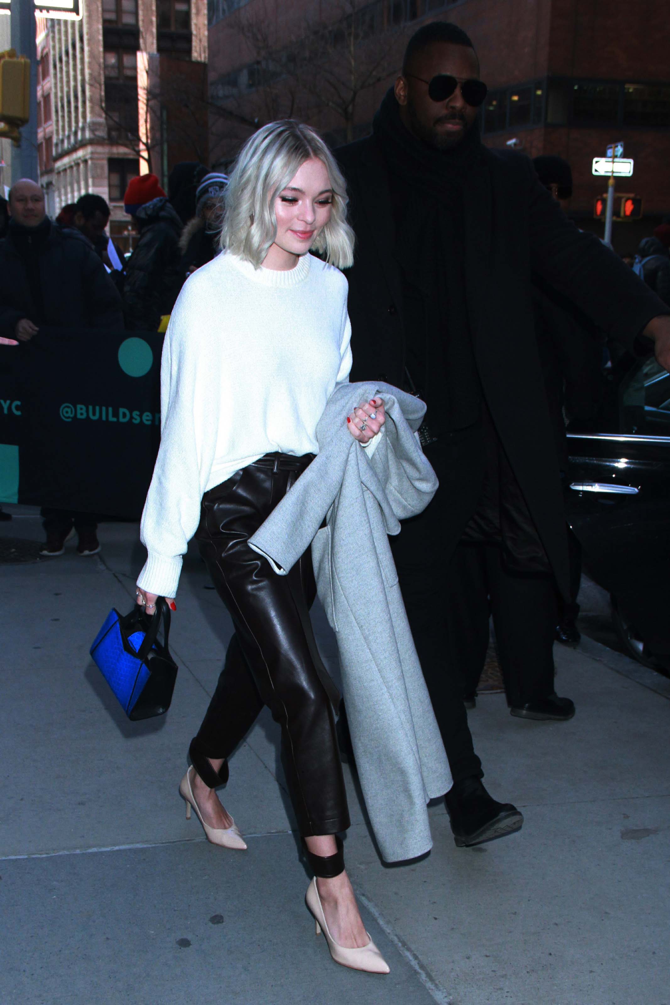 Taylor Hickson was seen arriving at AOL Build Series