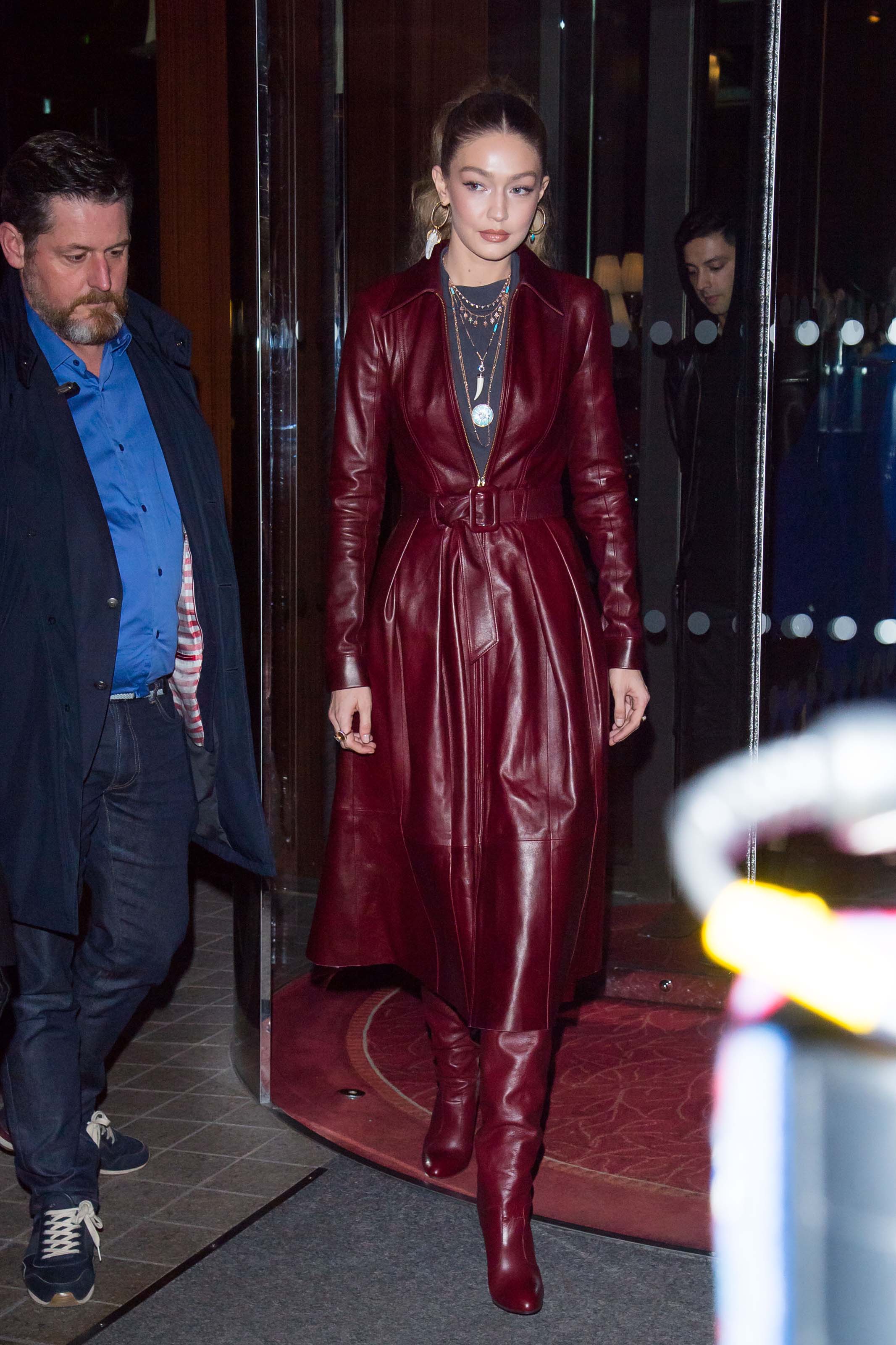 Gigi Hadid arriving at Tommy Hilfiger fashion show