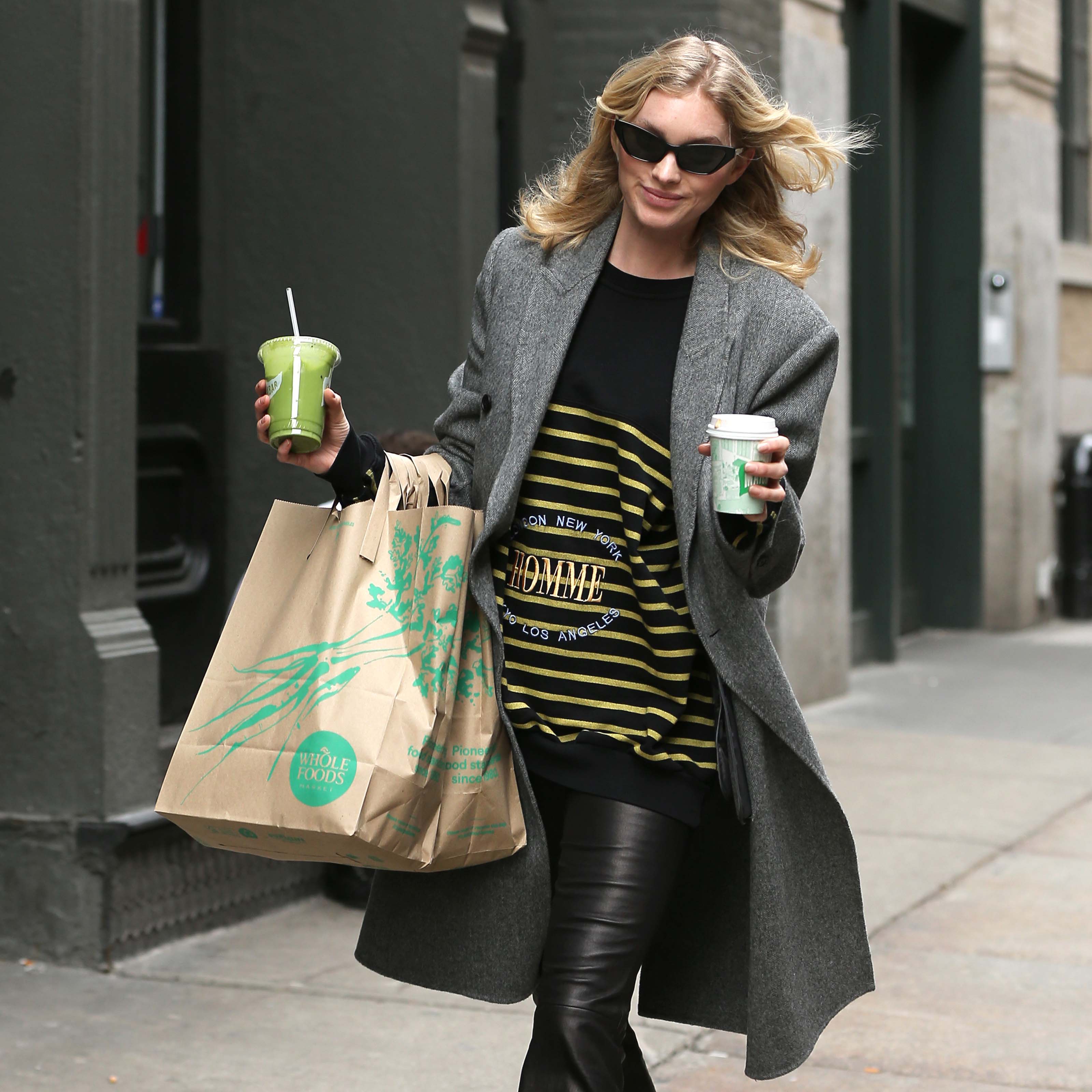 Elsa Hosk shopping at Whole Foods