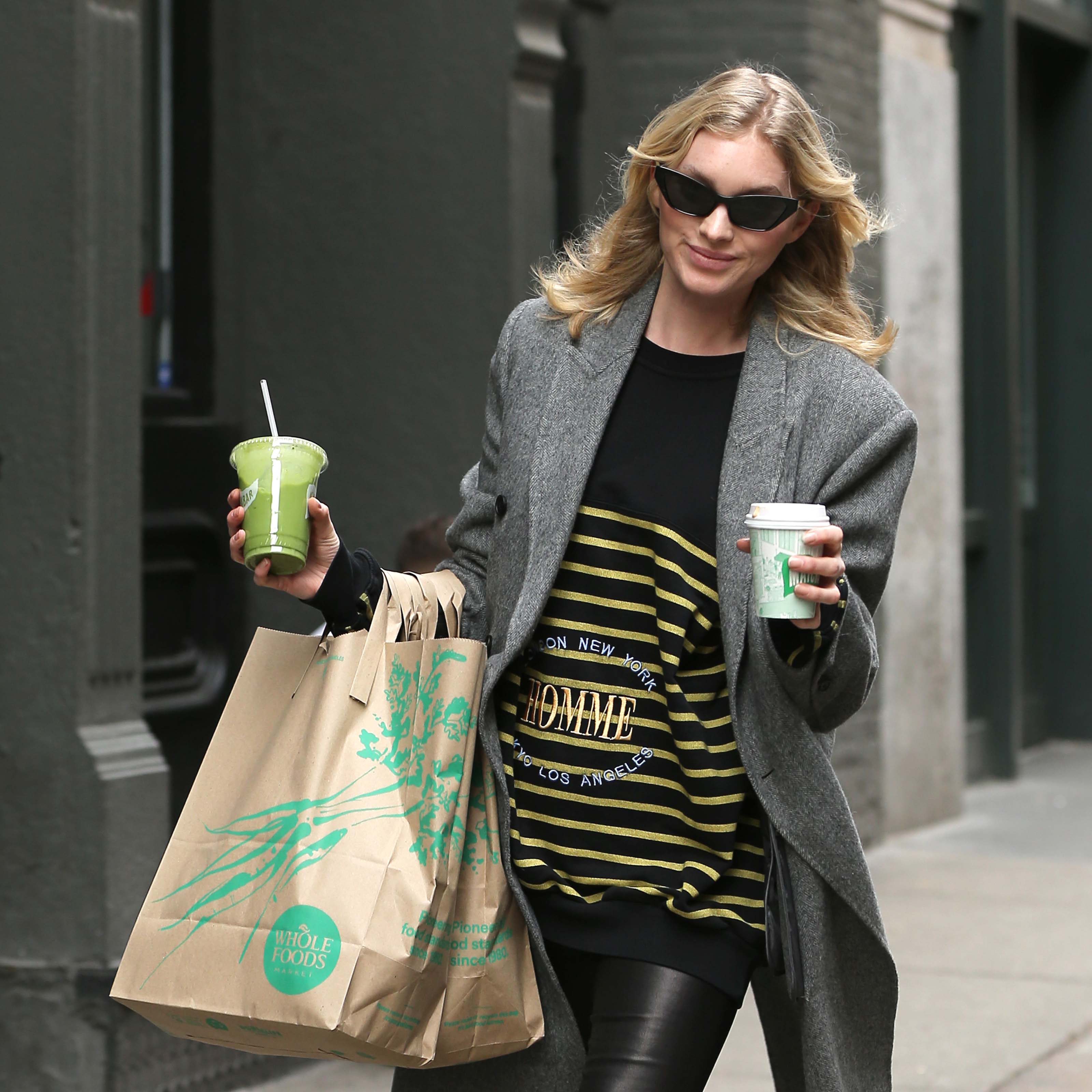 Elsa Hosk shopping at Whole Foods