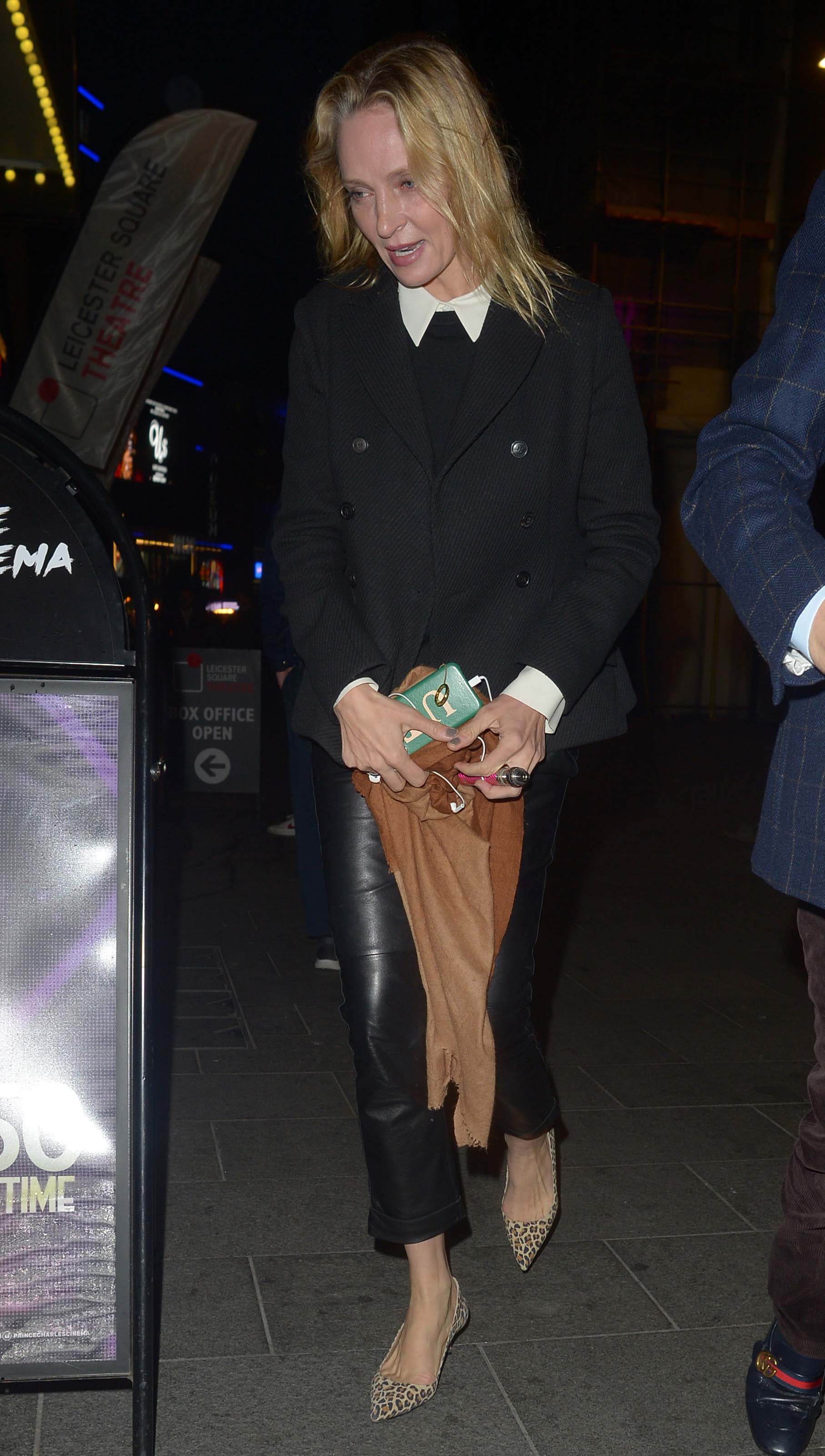 Uma Thurman out in London