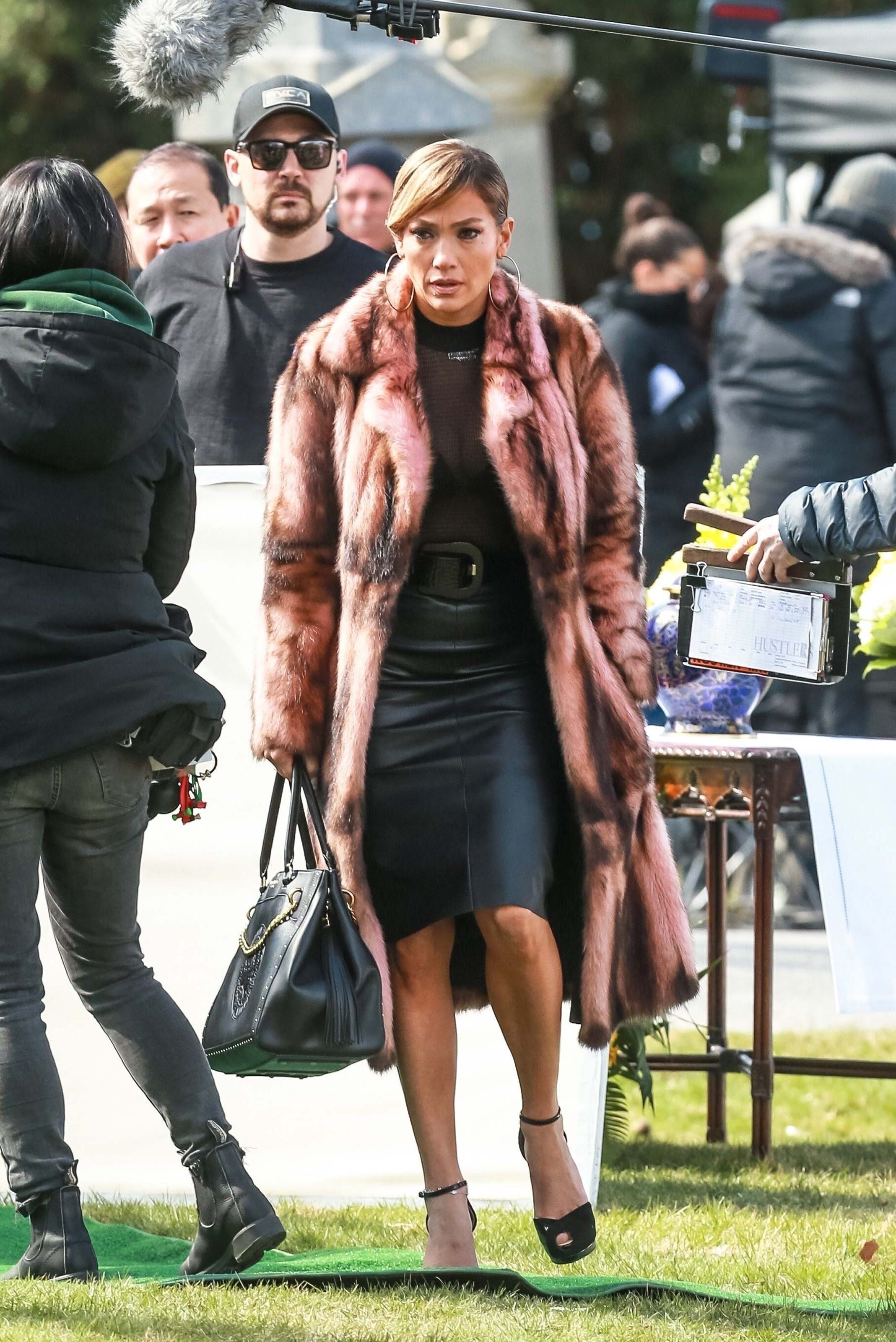 Jennifer Lopez on set of Hustlers