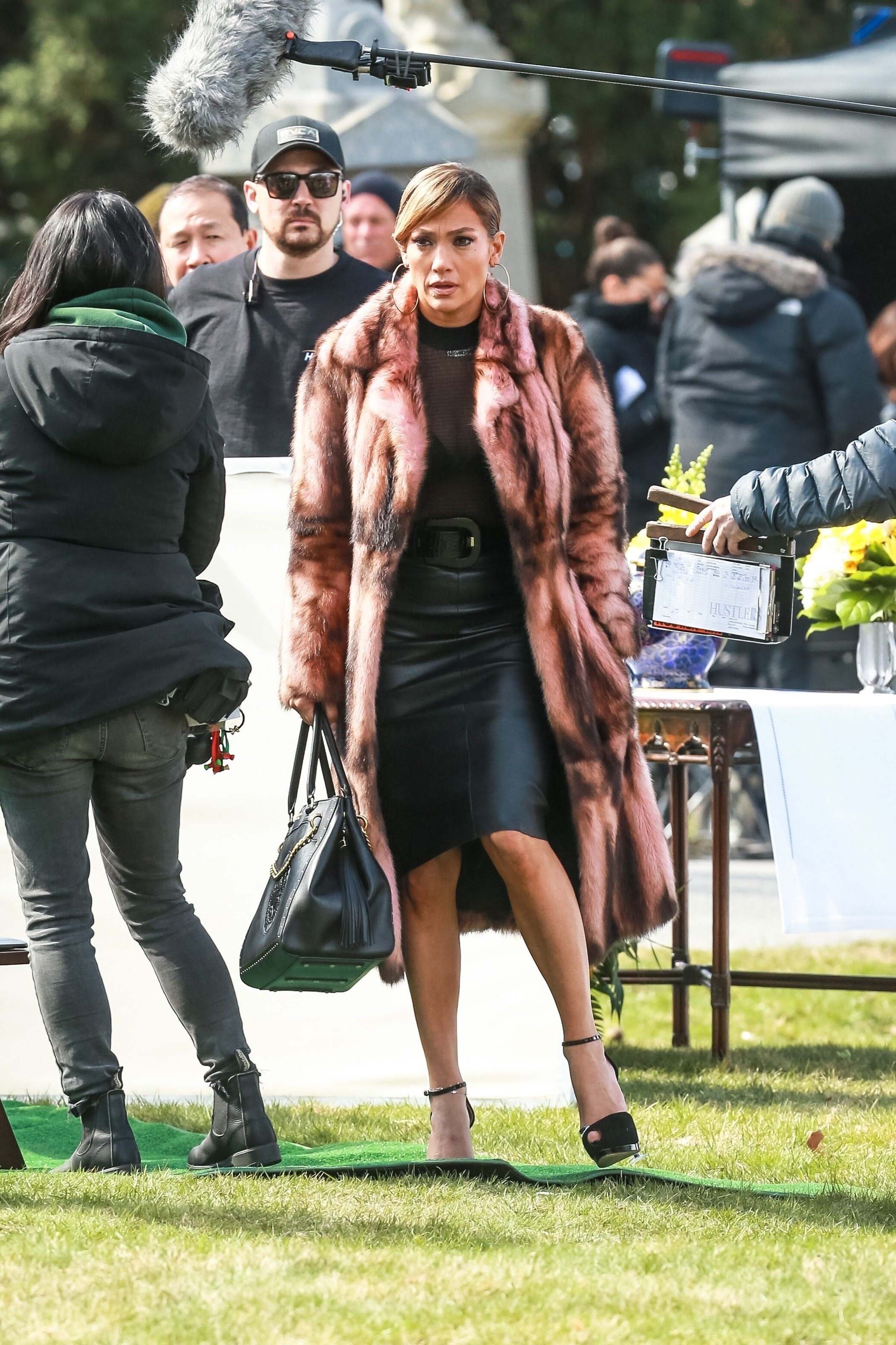 Jennifer Lopez on set of Hustlers